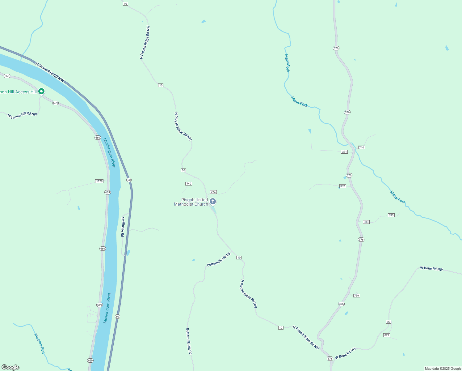 map of restaurants, bars, coffee shops, grocery stores, and more near 7660 Parmiter Lane in McConnelsville