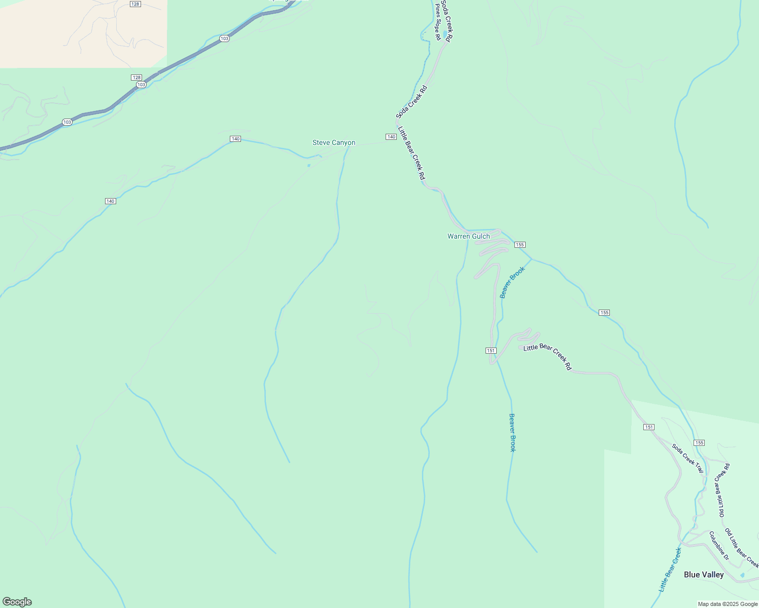 map of restaurants, bars, coffee shops, grocery stores, and more near 108 Lost Mine Lane in Idaho Springs