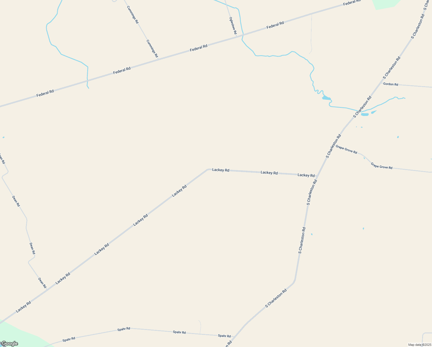 map of restaurants, bars, coffee shops, grocery stores, and more near 5653 Lackey Road in Cedarville