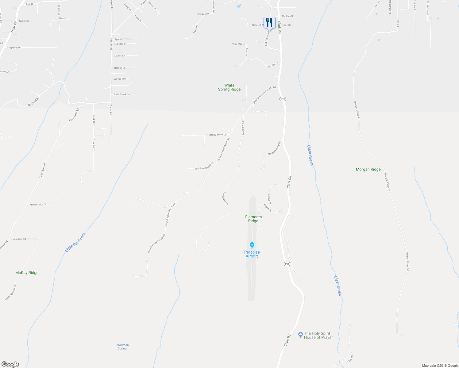 map of restaurants, bars, coffee shops, grocery stores, and more near 4620 Sandpiper Lane in Paradise