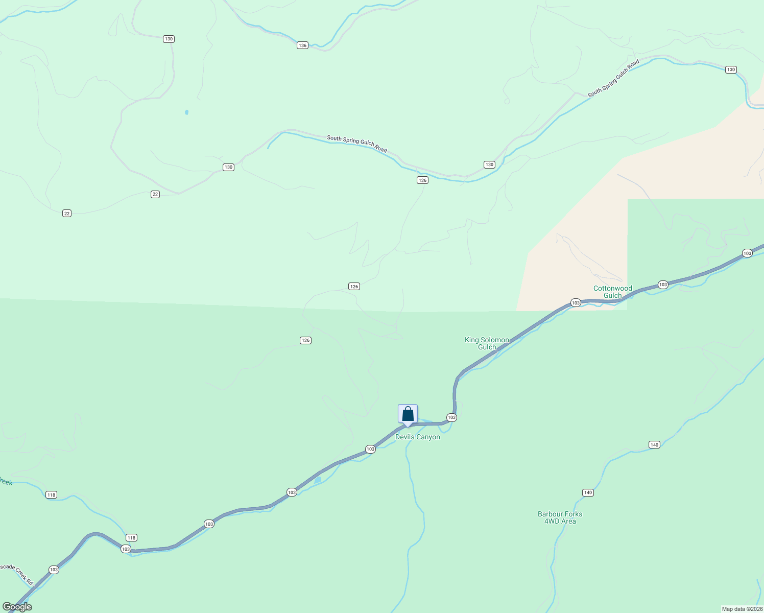 map of restaurants, bars, coffee shops, grocery stores, and more near 555 Alps Mountain Road in Idaho Springs