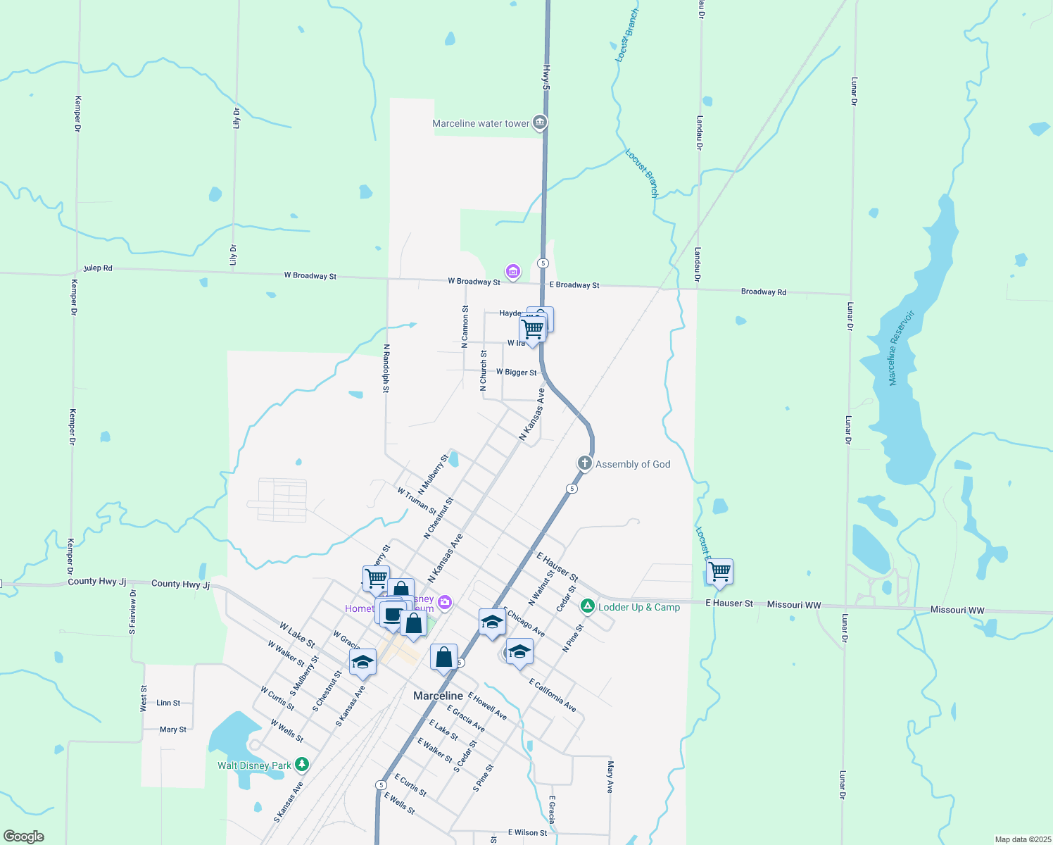 115 West Holmes Street, Marceline MO Walk Score