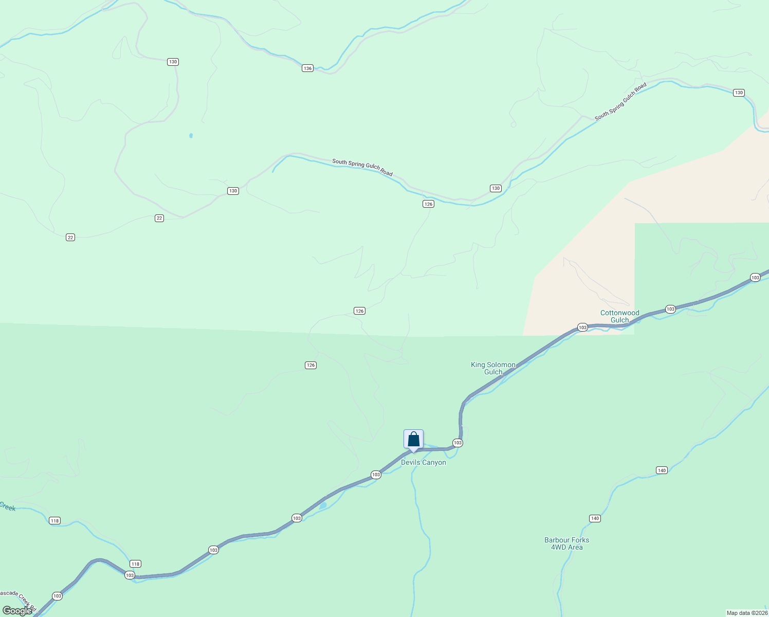map of restaurants, bars, coffee shops, grocery stores, and more near 555 Alps Mountain Road in Idaho Springs