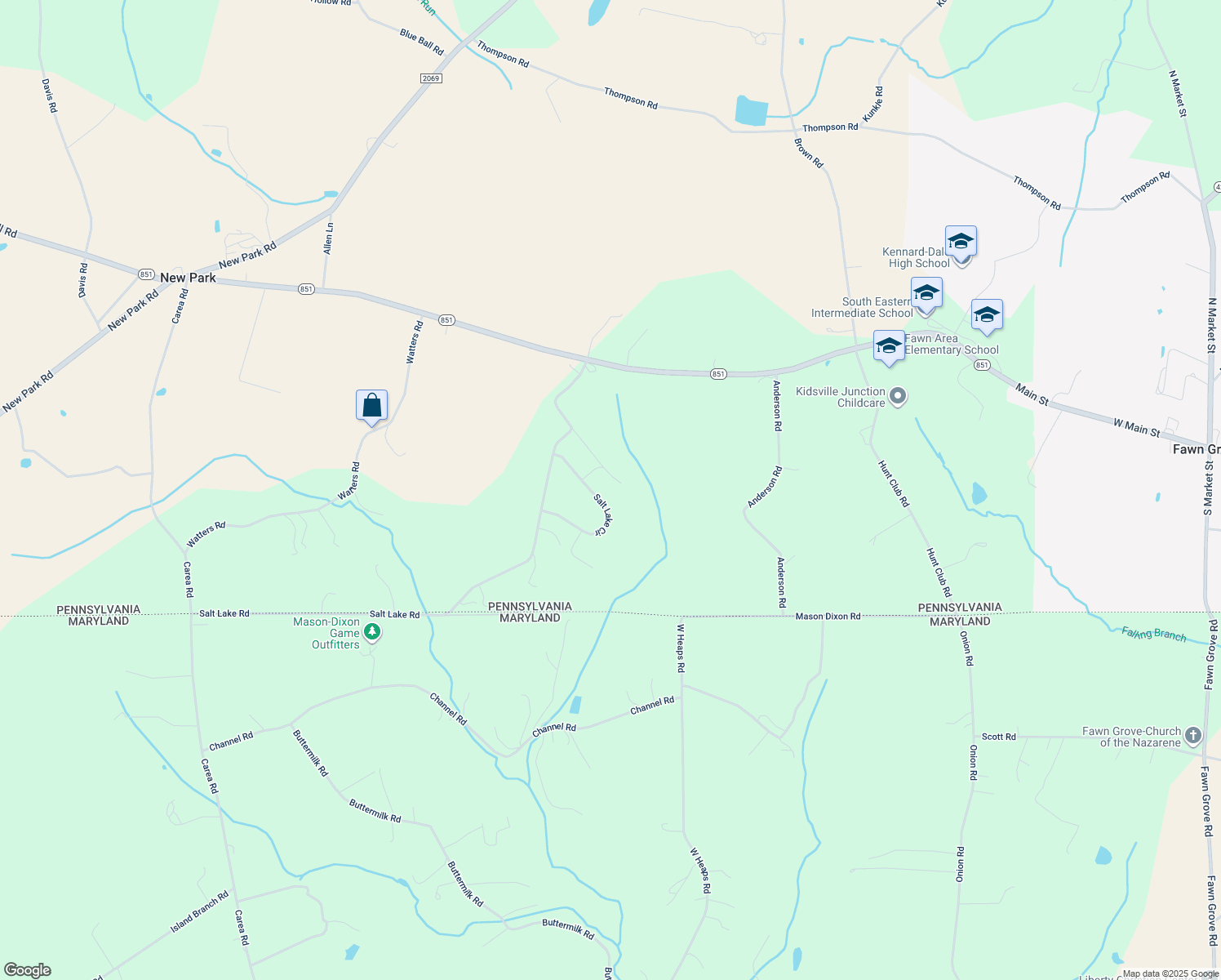 map of restaurants, bars, coffee shops, grocery stores, and more near 50 Salt Lake Cir in Fawn Grove