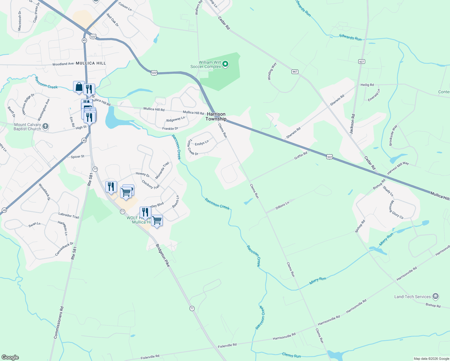 map of restaurants, bars, coffee shops, grocery stores, and more near 120 Salvatore Drive in Harrison Township