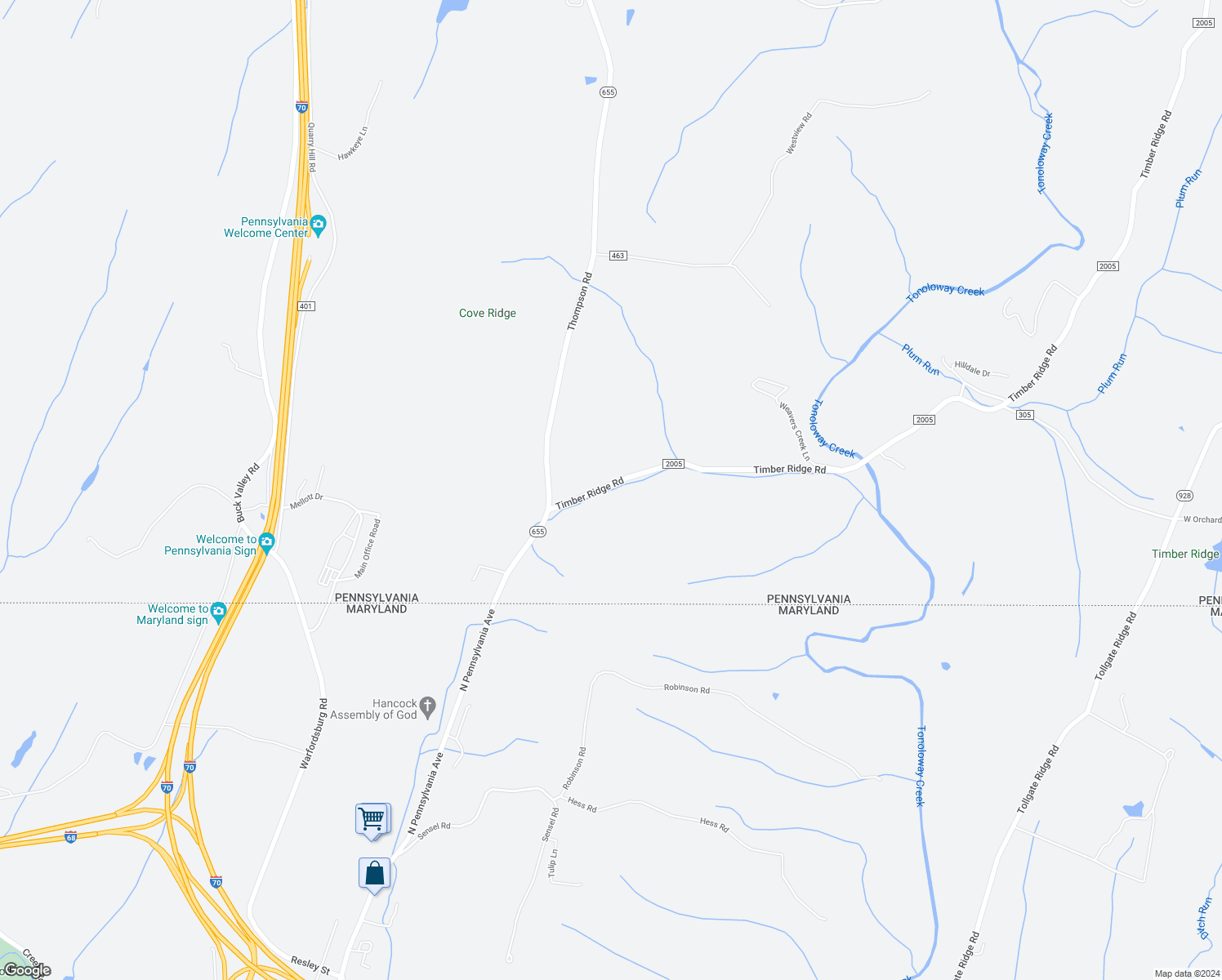 map of restaurants, bars, coffee shops, grocery stores, and more near 286 Timber Ridge Road in Needmore