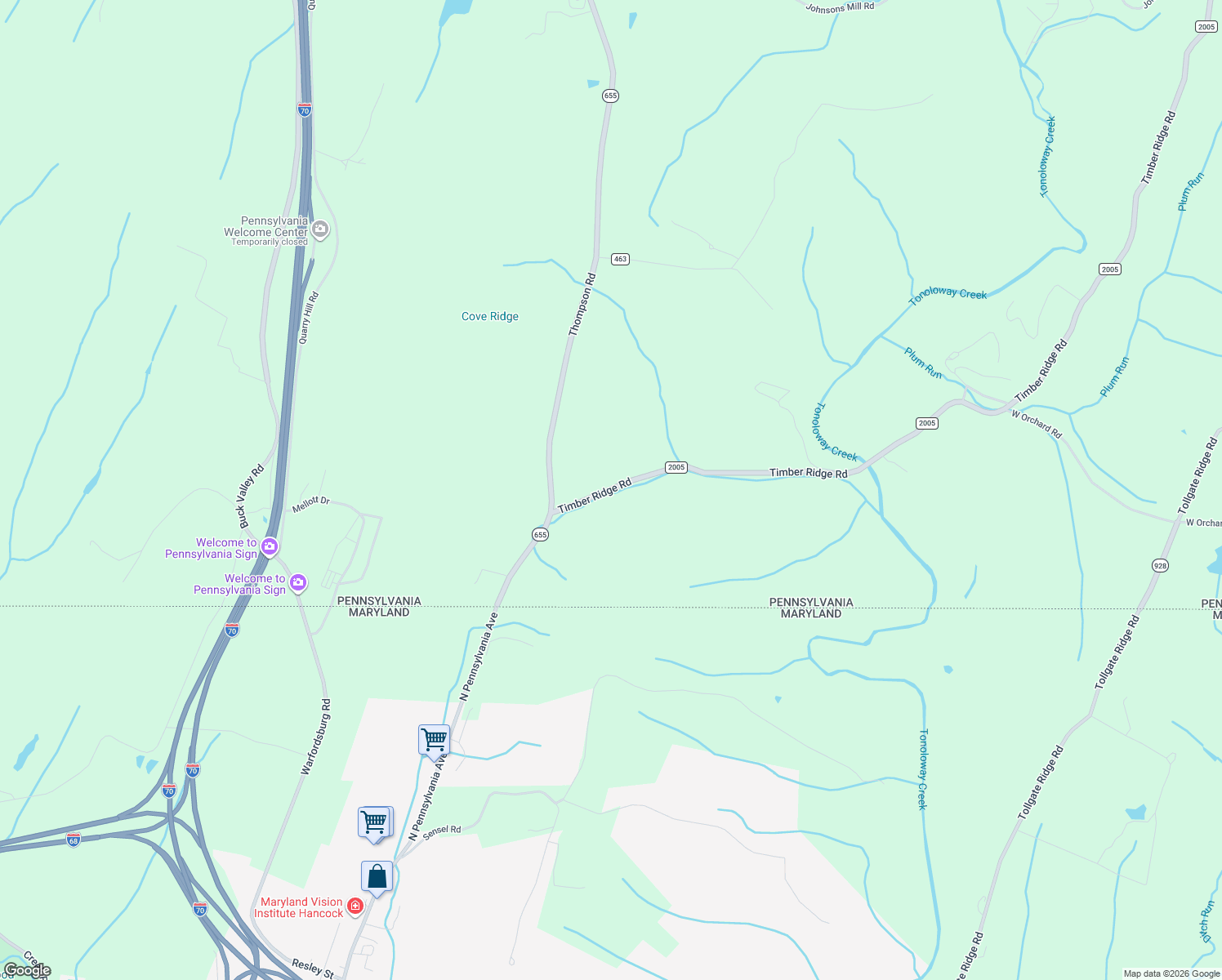 map of restaurants, bars, coffee shops, grocery stores, and more near 286 Timber Ridge Road in Needmore