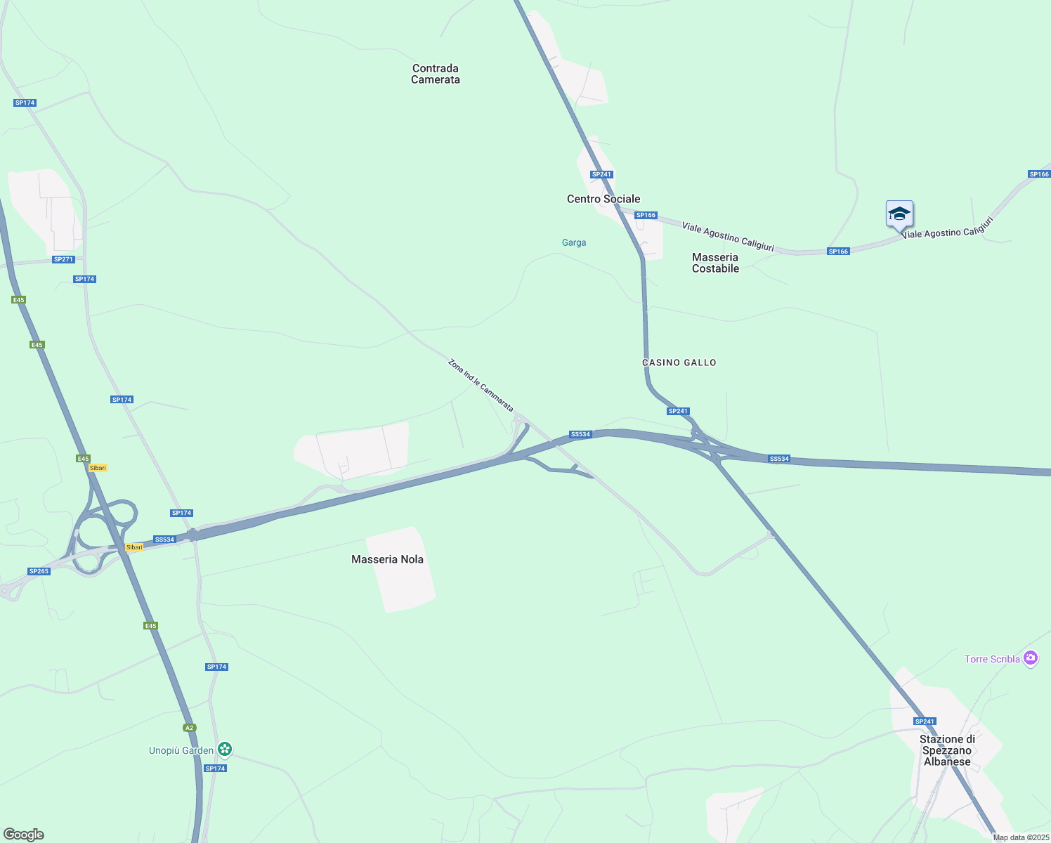 map of restaurants, bars, coffee shops, grocery stores, and more near Zona Ind.le Cammarata in Provincia di Cosenza