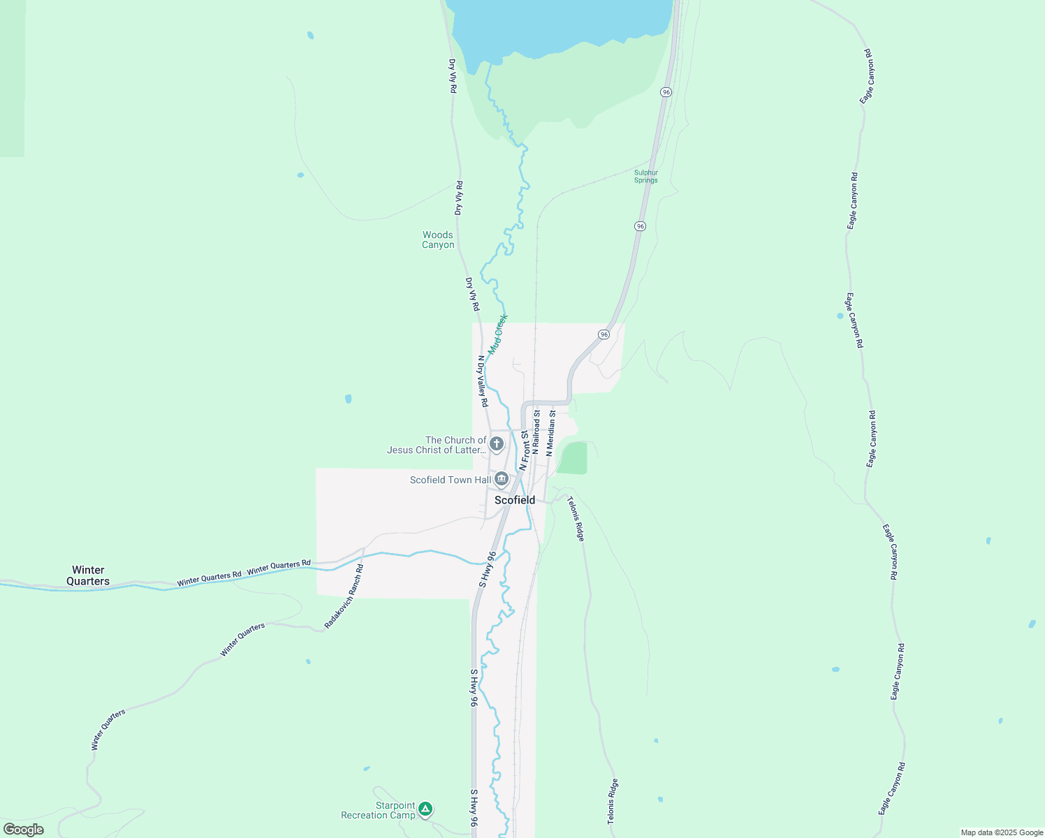 map of restaurants, bars, coffee shops, grocery stores, and more near 505 Front St in Scofield