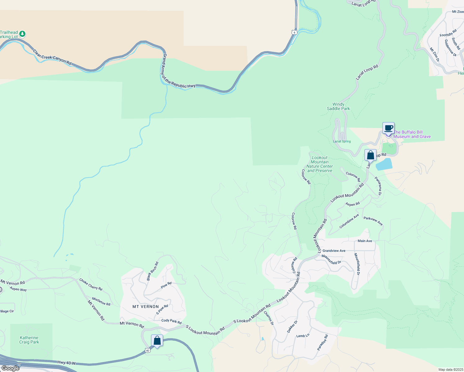 map of restaurants, bars, coffee shops, grocery stores, and more near 691 Cloverdale Road in Golden