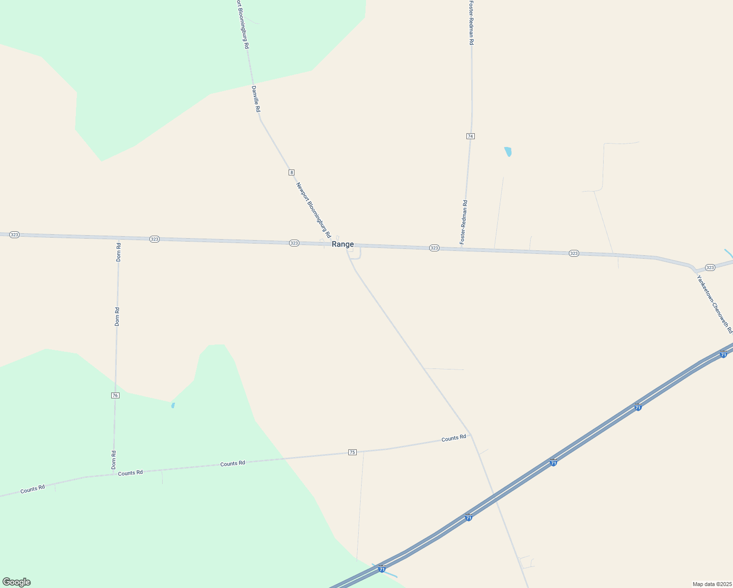 map of restaurants, bars, coffee shops, grocery stores, and more near 14230 Danville Road in Mount Sterling