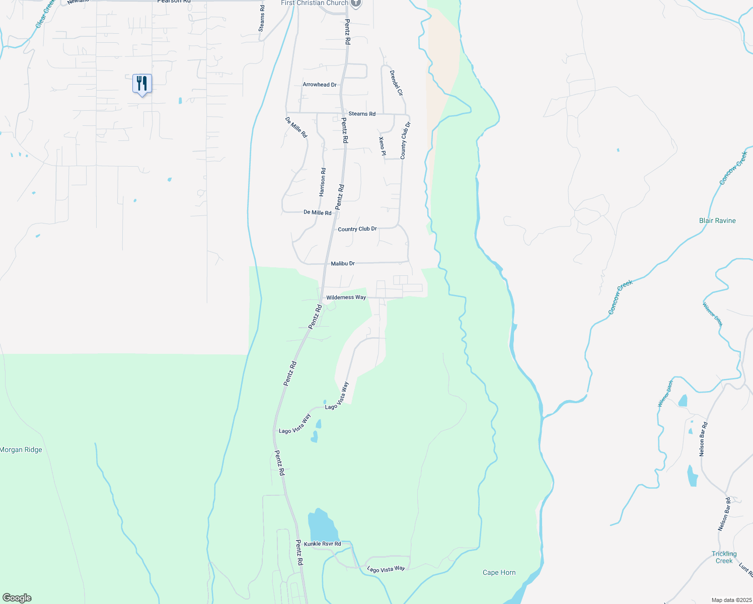 map of restaurants, bars, coffee shops, grocery stores, and more near 5102 Wilderness Way in Paradise