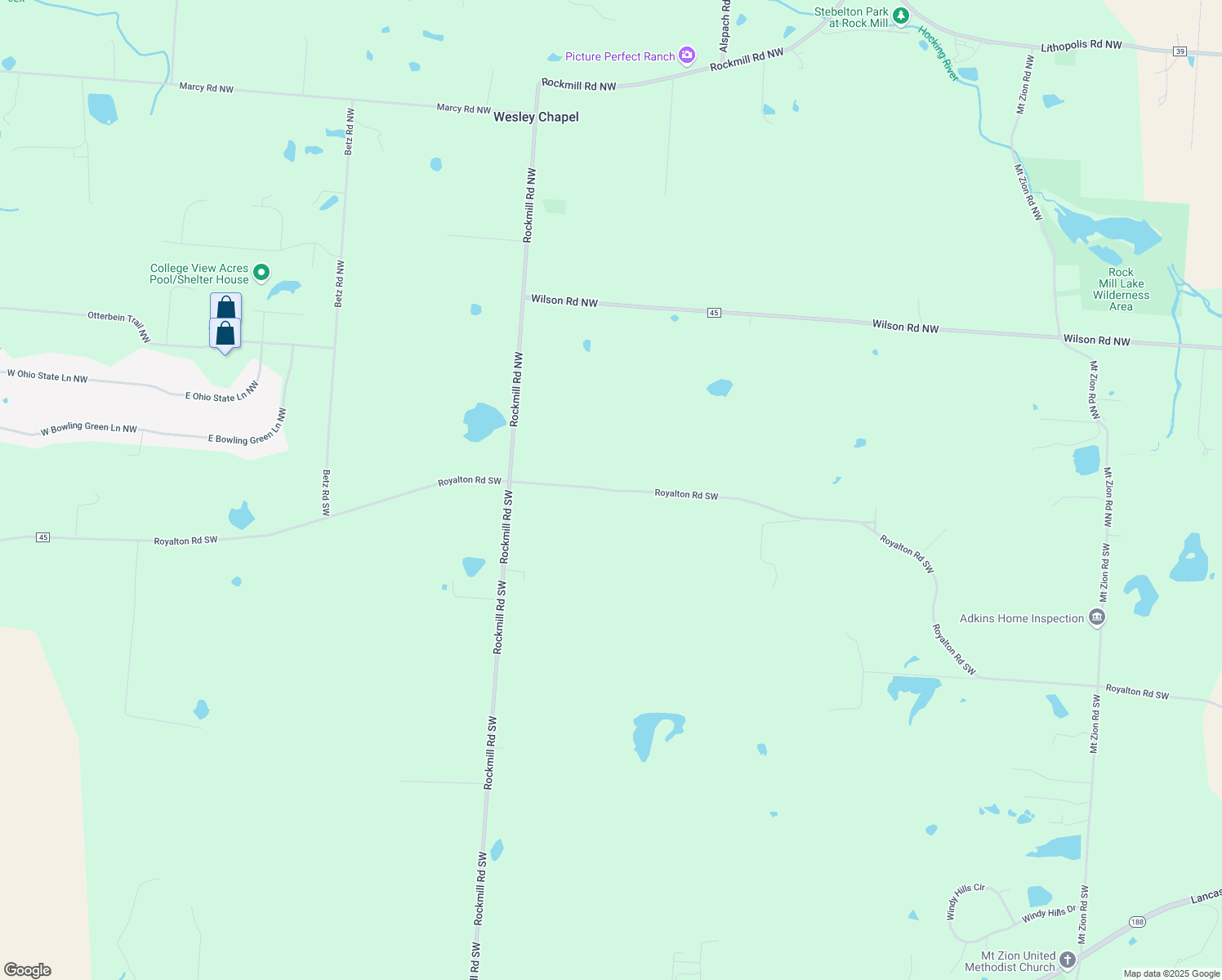map of restaurants, bars, coffee shops, grocery stores, and more near 6855 Royalton Road Southwest in Lancaster