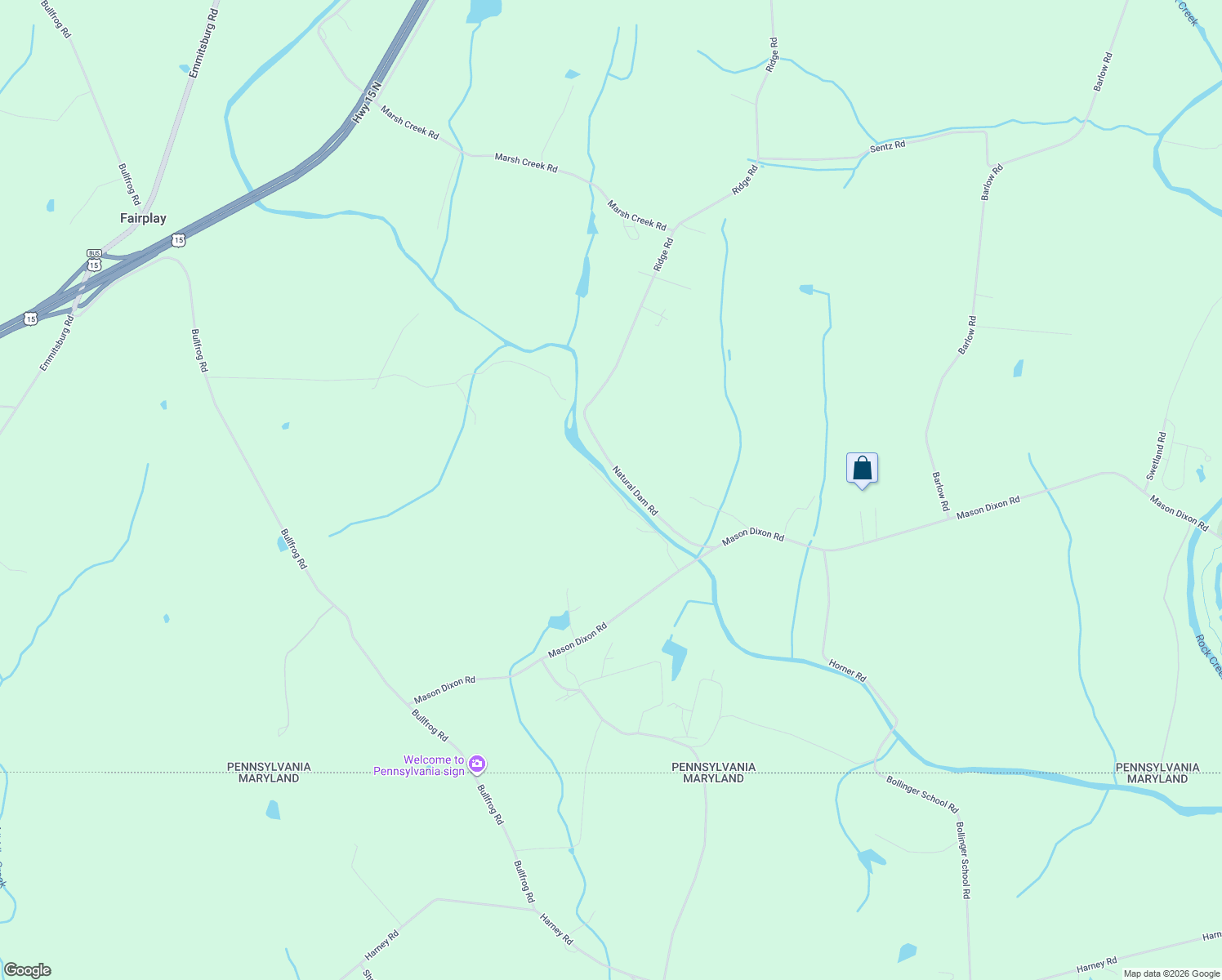 map of restaurants, bars, coffee shops, grocery stores, and more near 160 Dawn Road in Gettysburg