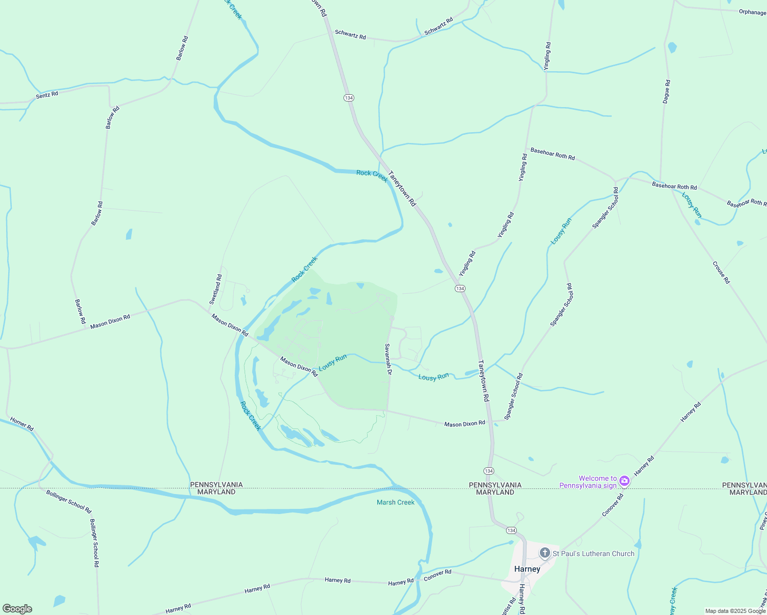 map of restaurants, bars, coffee shops, grocery stores, and more near 202 Savannah Dr in Gettysburg