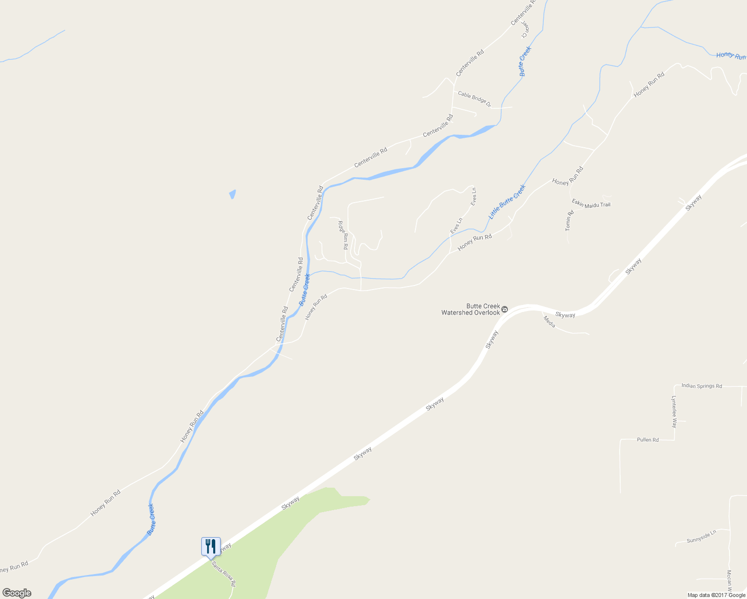 map of restaurants, bars, coffee shops, grocery stores, and more near 1926 Honey Run Road in Chico