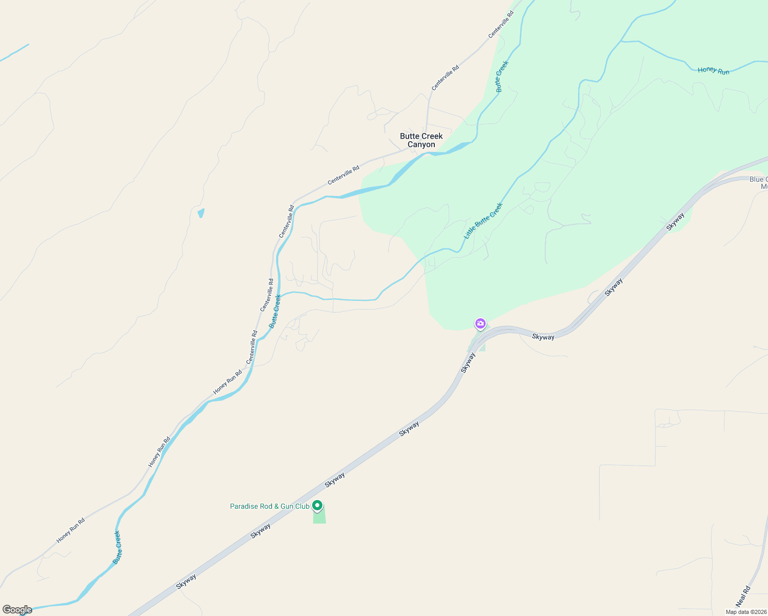 map of restaurants, bars, coffee shops, grocery stores, and more near 270 Honey Run Road in Chico