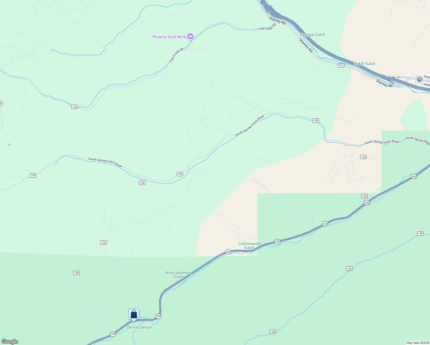 map of restaurants, bars, coffee shops, grocery stores, and more near in Idaho Springs
