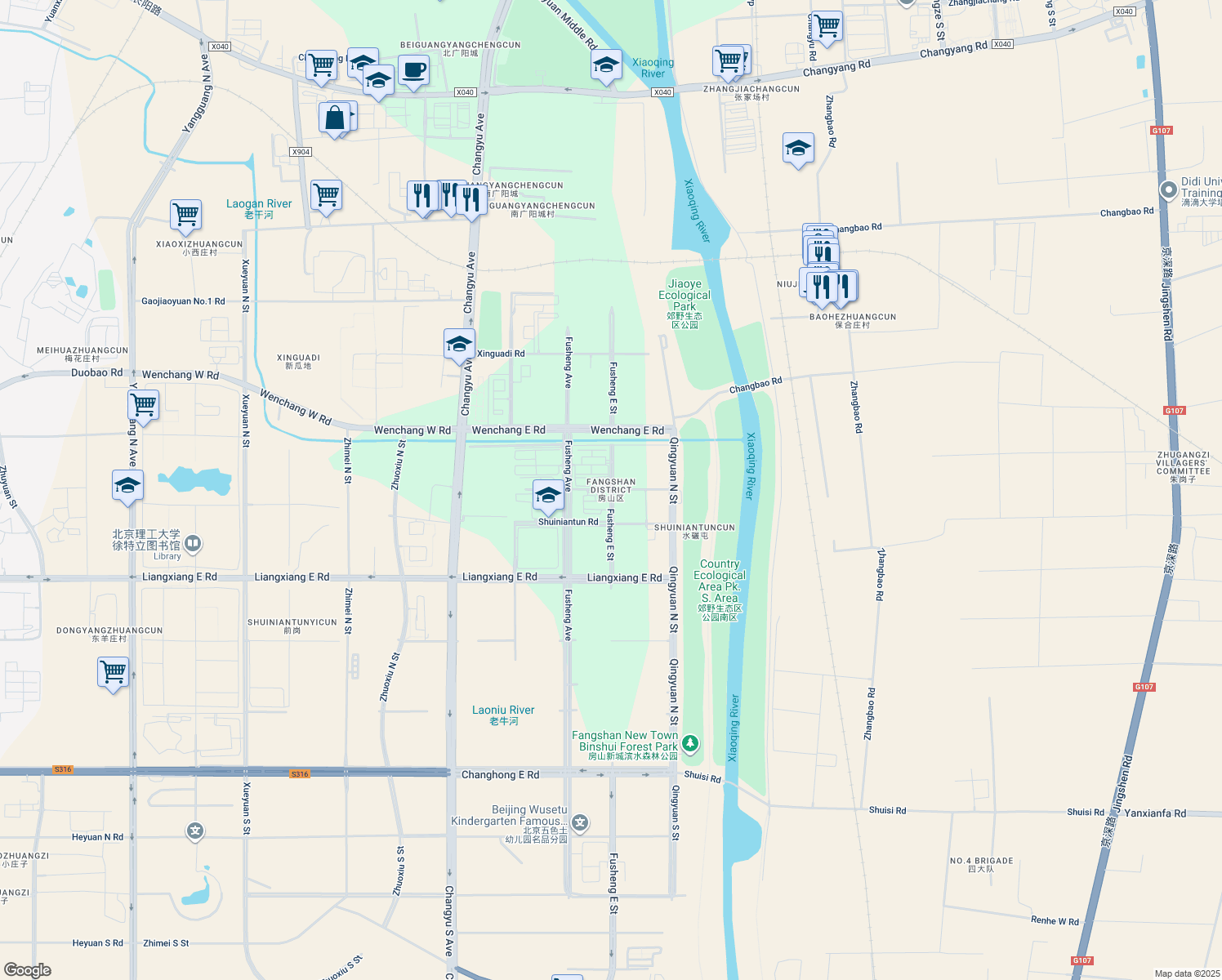 map of restaurants, bars, coffee shops, grocery stores, and more near in 