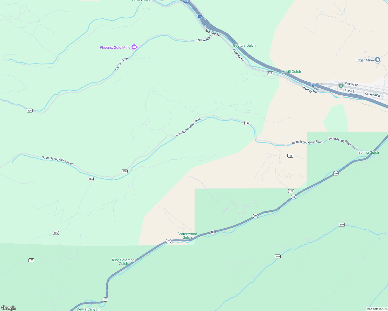 map of restaurants, bars, coffee shops, grocery stores, and more near in Idaho Springs