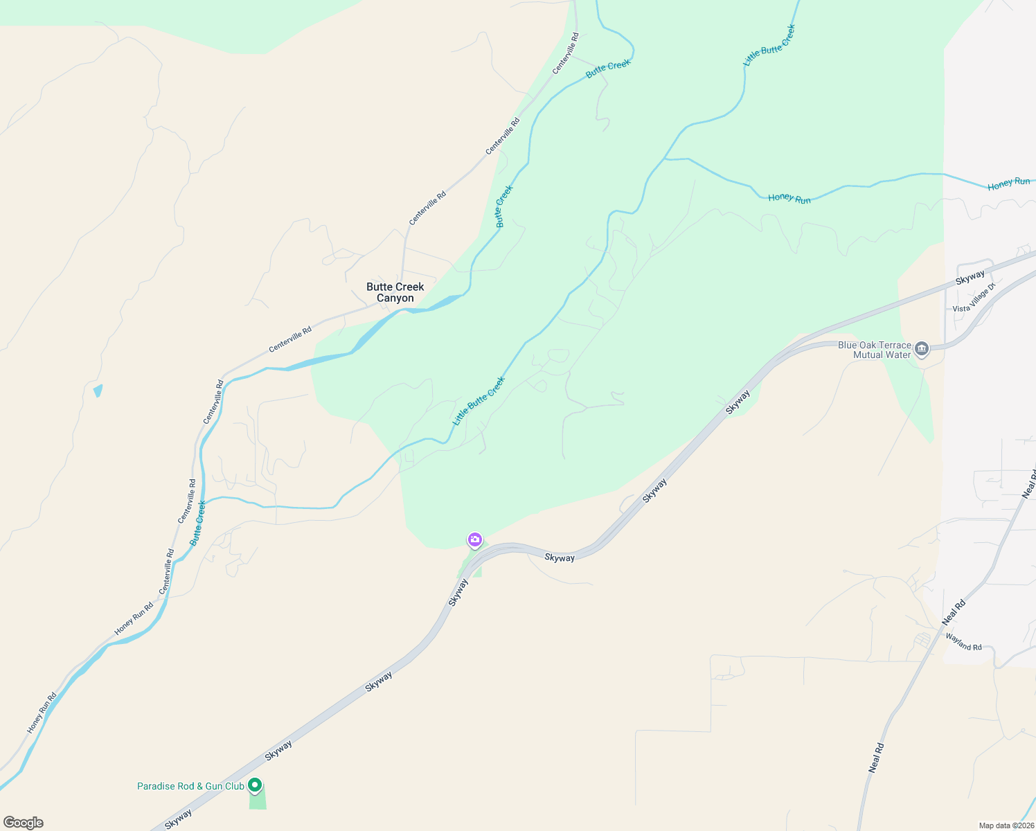 map of restaurants, bars, coffee shops, grocery stores, and more near 2262 Honey Run Road in Chico