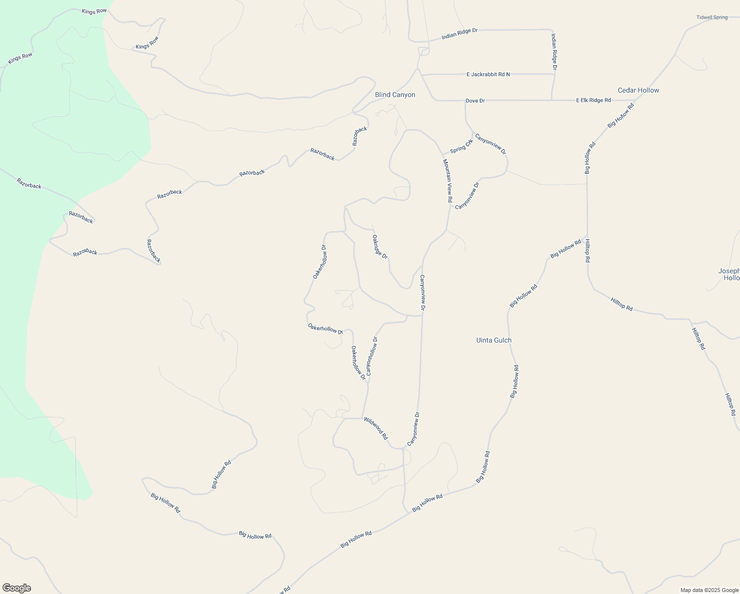 map of restaurants, bars, coffee shops, grocery stores, and more near Oakerhollow Drive in Sanpete County