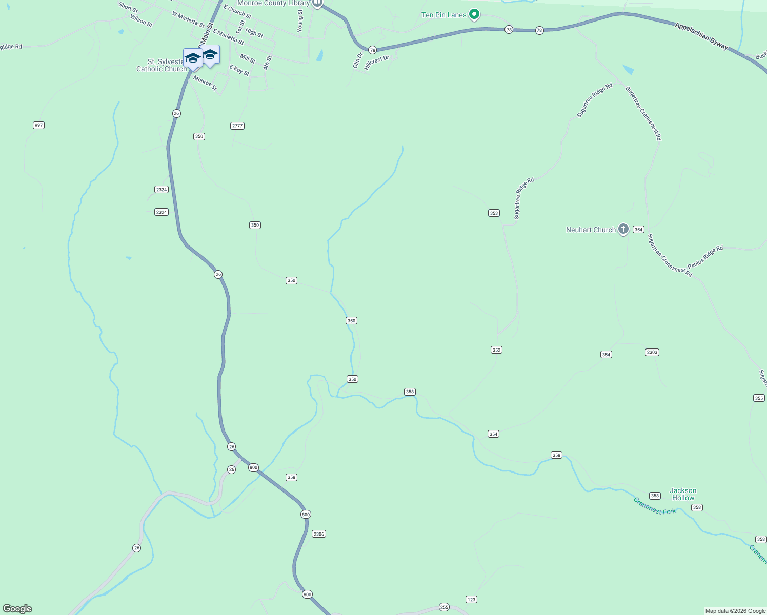 map of restaurants, bars, coffee shops, grocery stores, and more near in Woodsfield