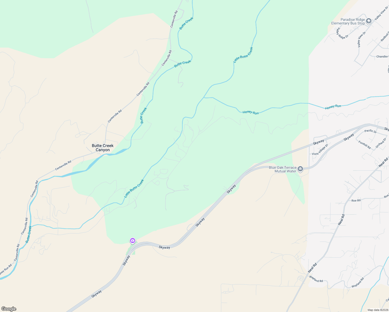 map of restaurants, bars, coffee shops, grocery stores, and more near 2470 Honey Run Road in Chico