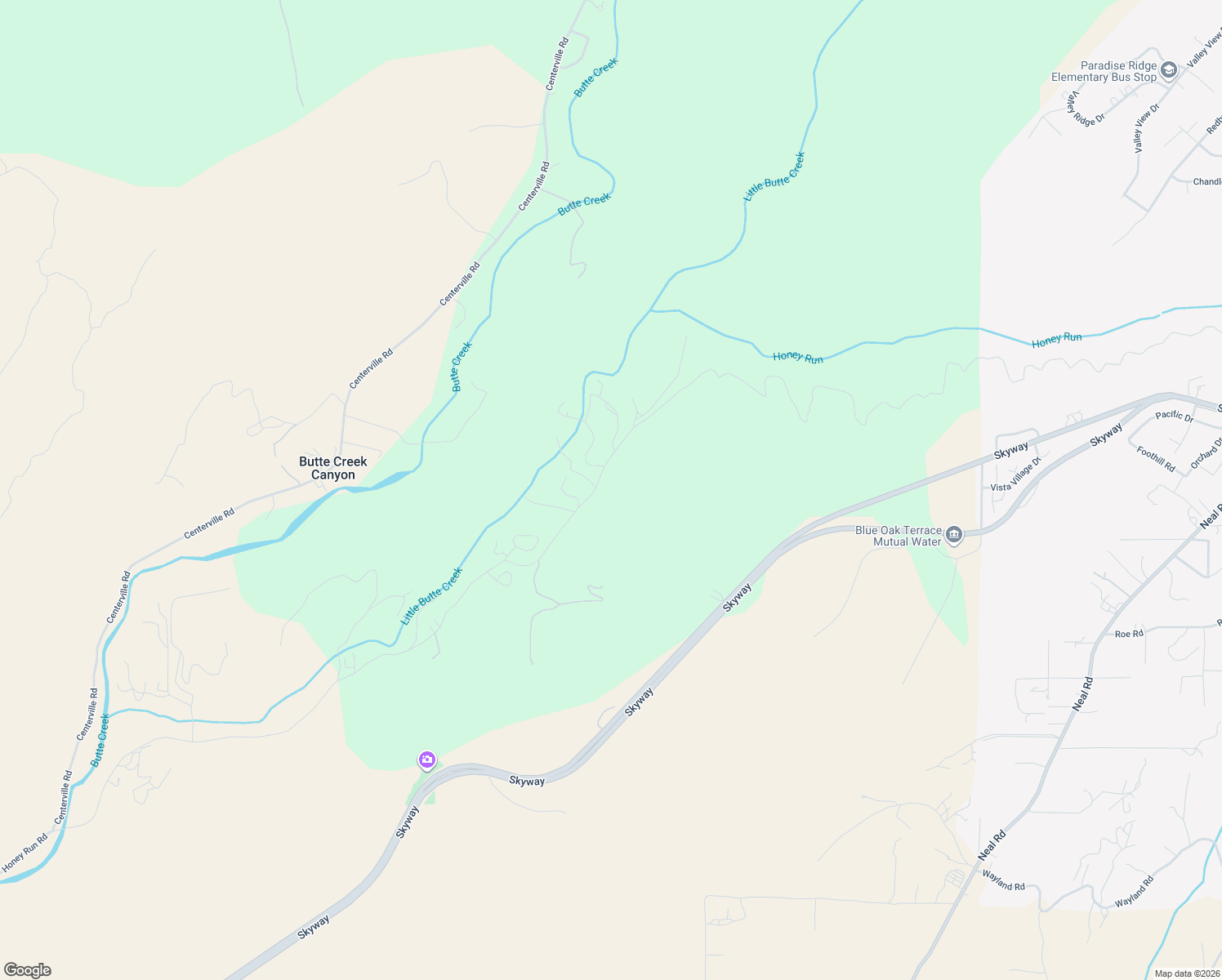 map of restaurants, bars, coffee shops, grocery stores, and more near 2470 Honey Run Road in Chico
