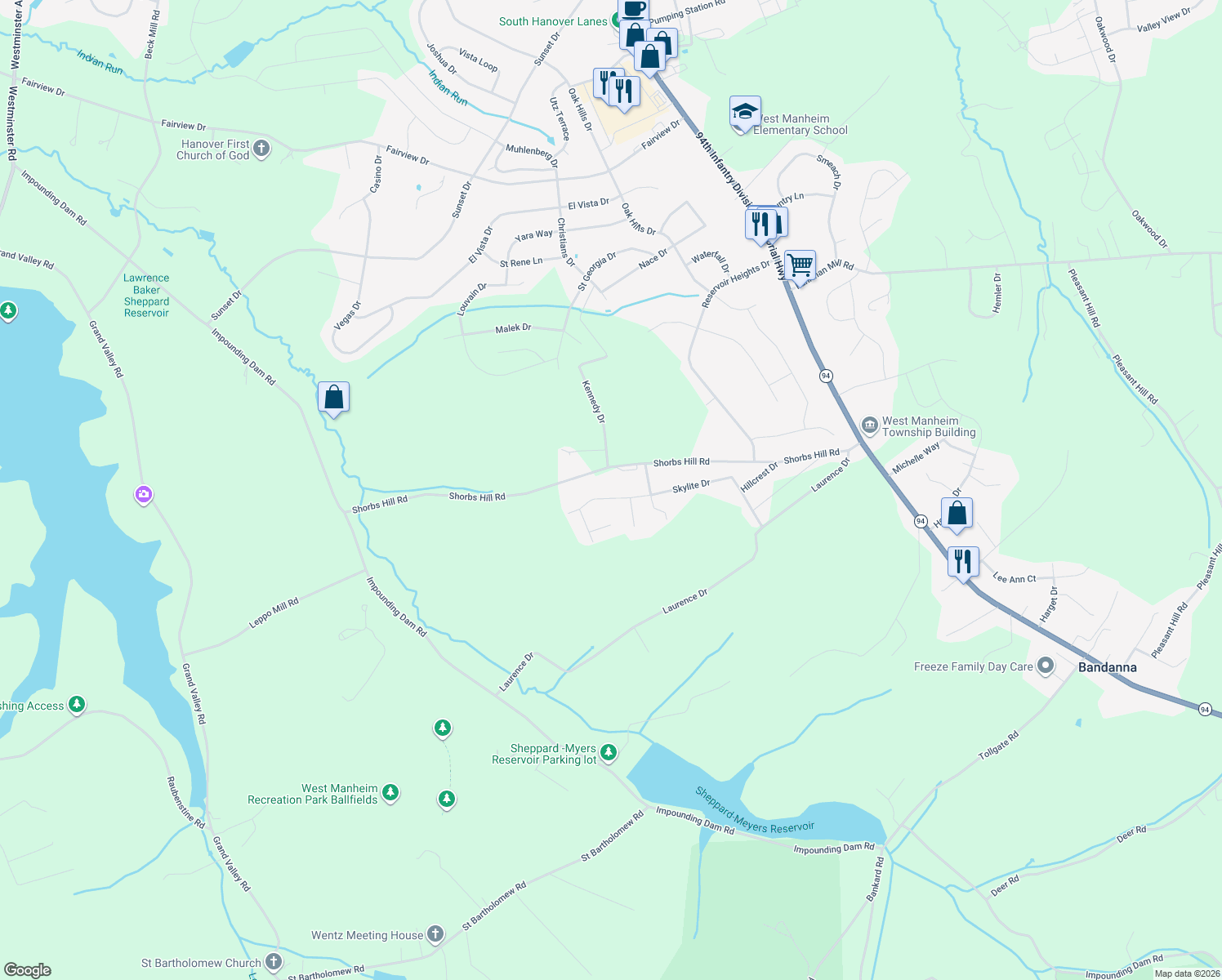 map of restaurants, bars, coffee shops, grocery stores, and more near 167 Skylite Drive in Hanover