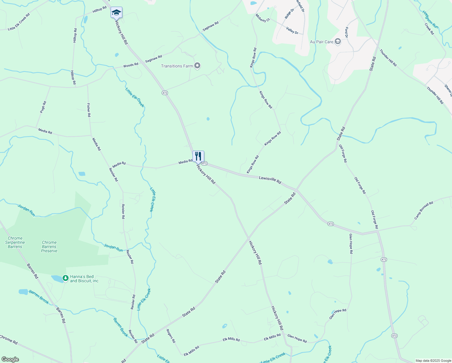 map of restaurants, bars, coffee shops, grocery stores, and more near 3 Chamberlain Circle in Oxford