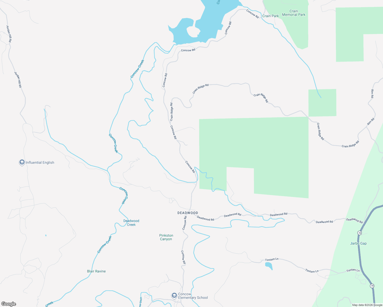 map of restaurants, bars, coffee shops, grocery stores, and more near 12196 Concow Road in Oroville