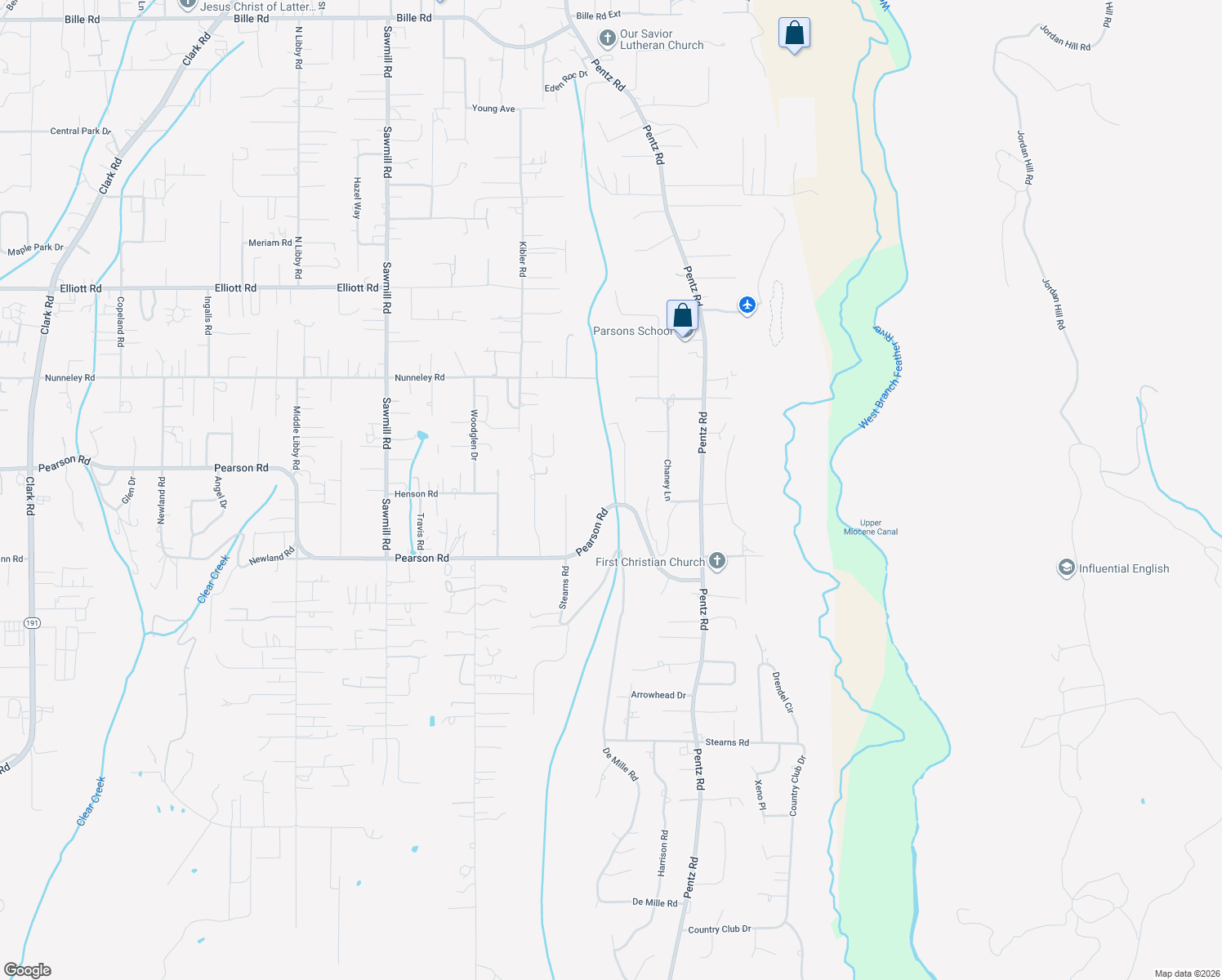map of restaurants, bars, coffee shops, grocery stores, and more near 1489 Pearson Rd in Paradise