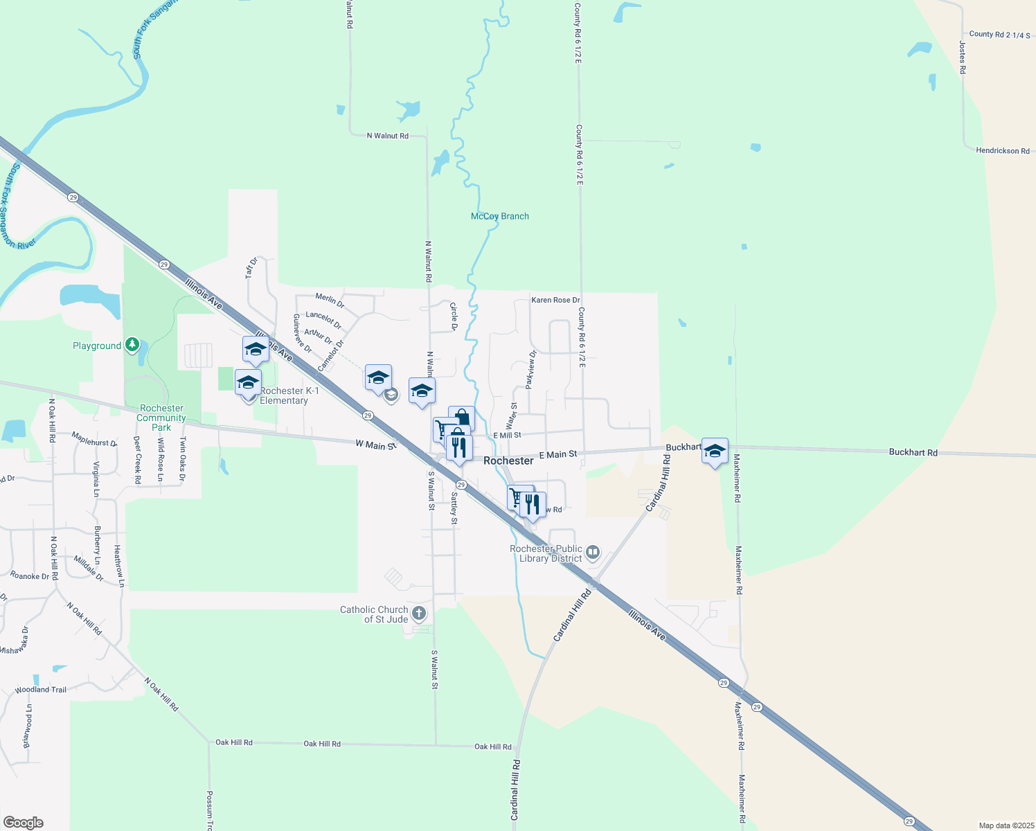 map of restaurants, bars, coffee shops, grocery stores, and more near 400 Lexington Heights Drive in Rochester