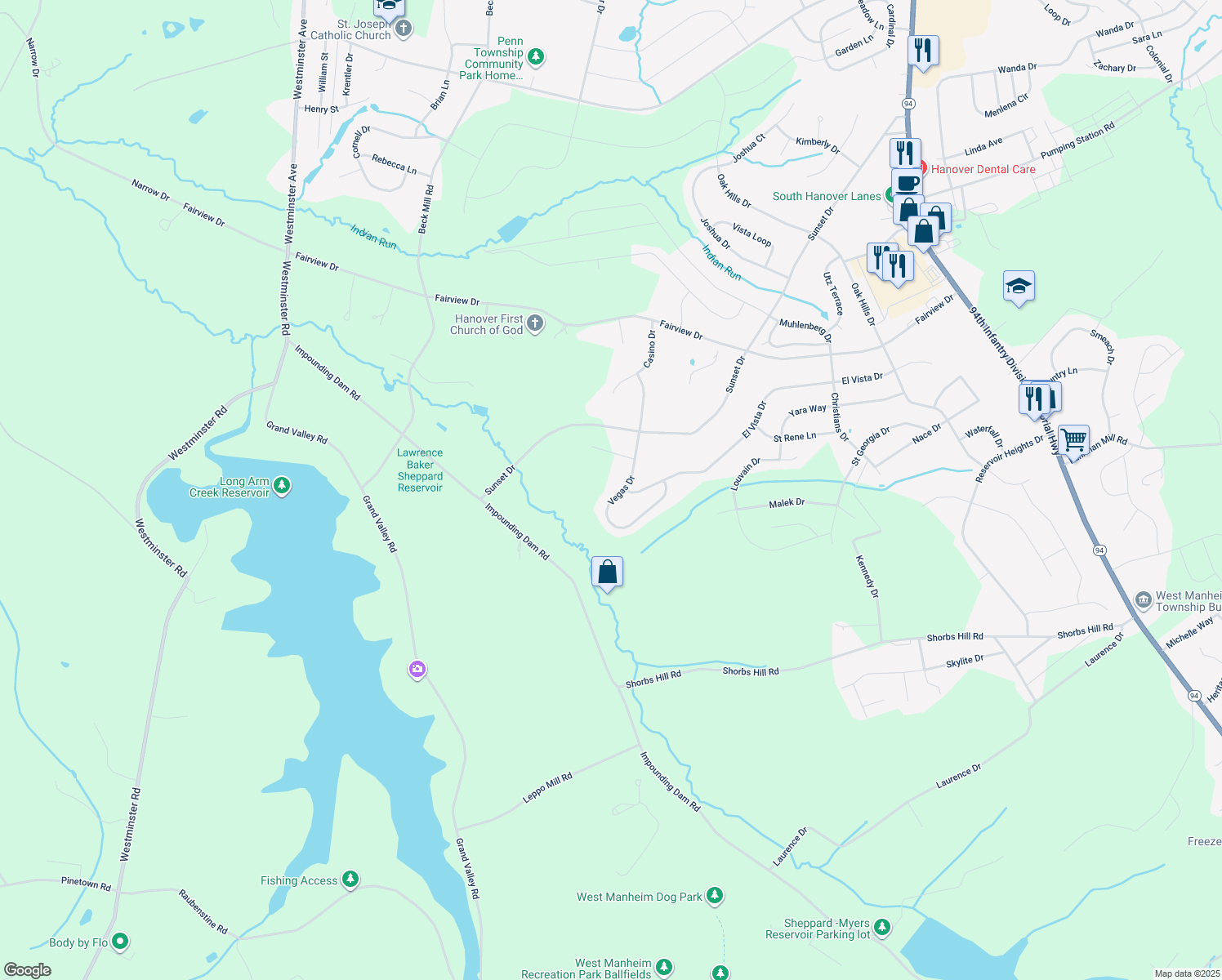 map of restaurants, bars, coffee shops, grocery stores, and more near 161 Vegas Dr in Hanover