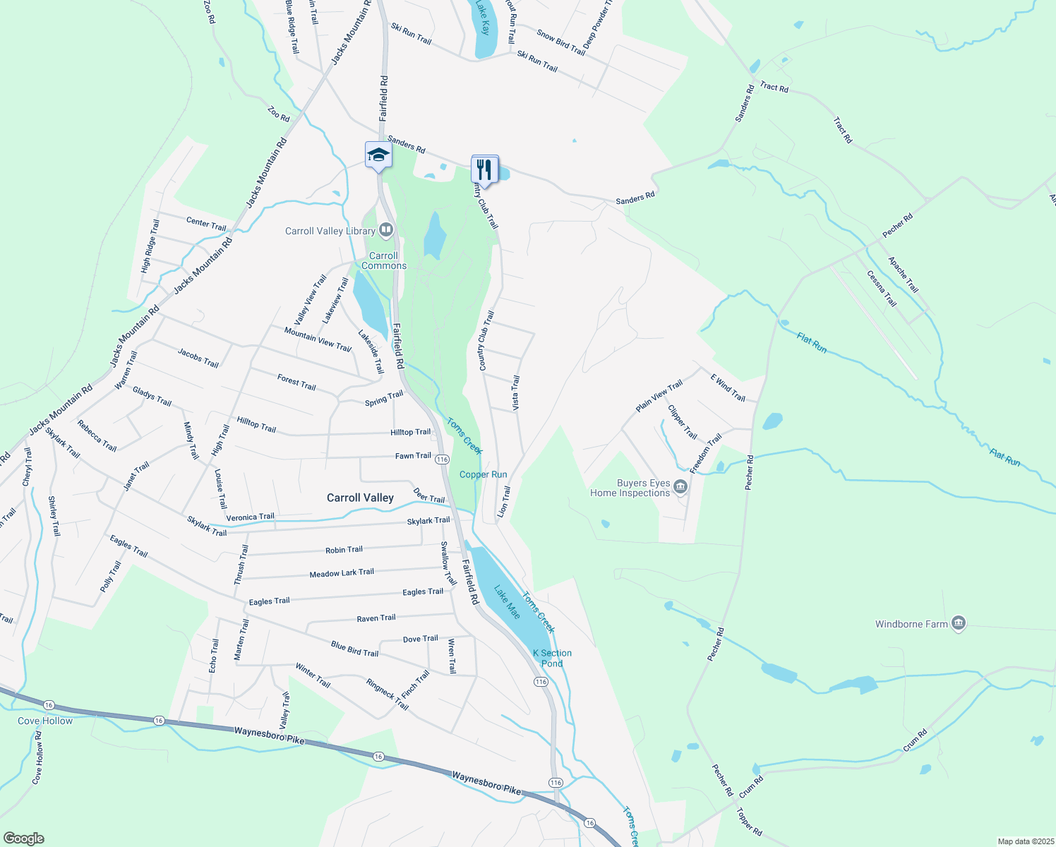 map of restaurants, bars, coffee shops, grocery stores, and more near 4 Vista Trail in Fairfield
