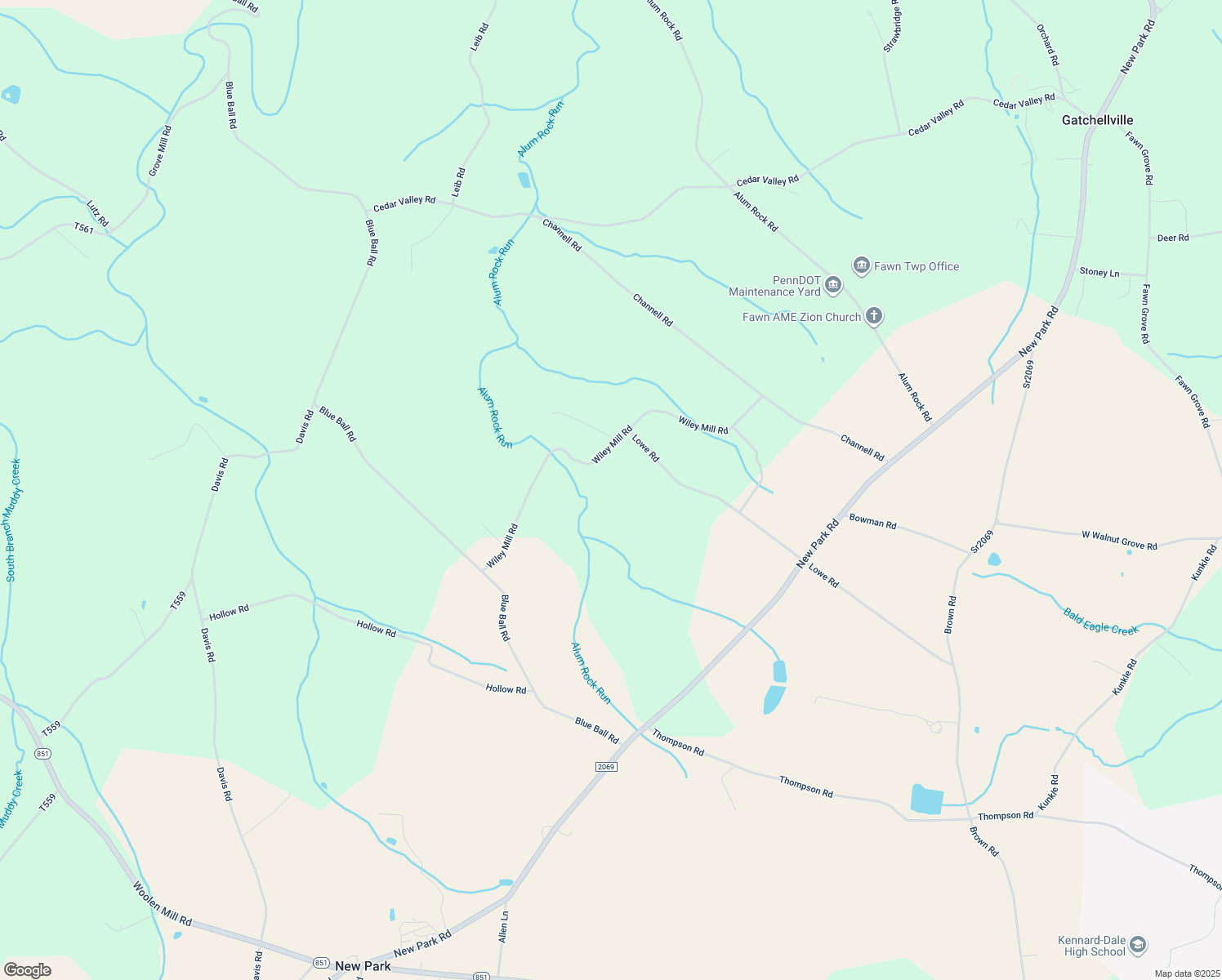 map of restaurants, bars, coffee shops, grocery stores, and more near 265 Wiley Mill Road in New Park