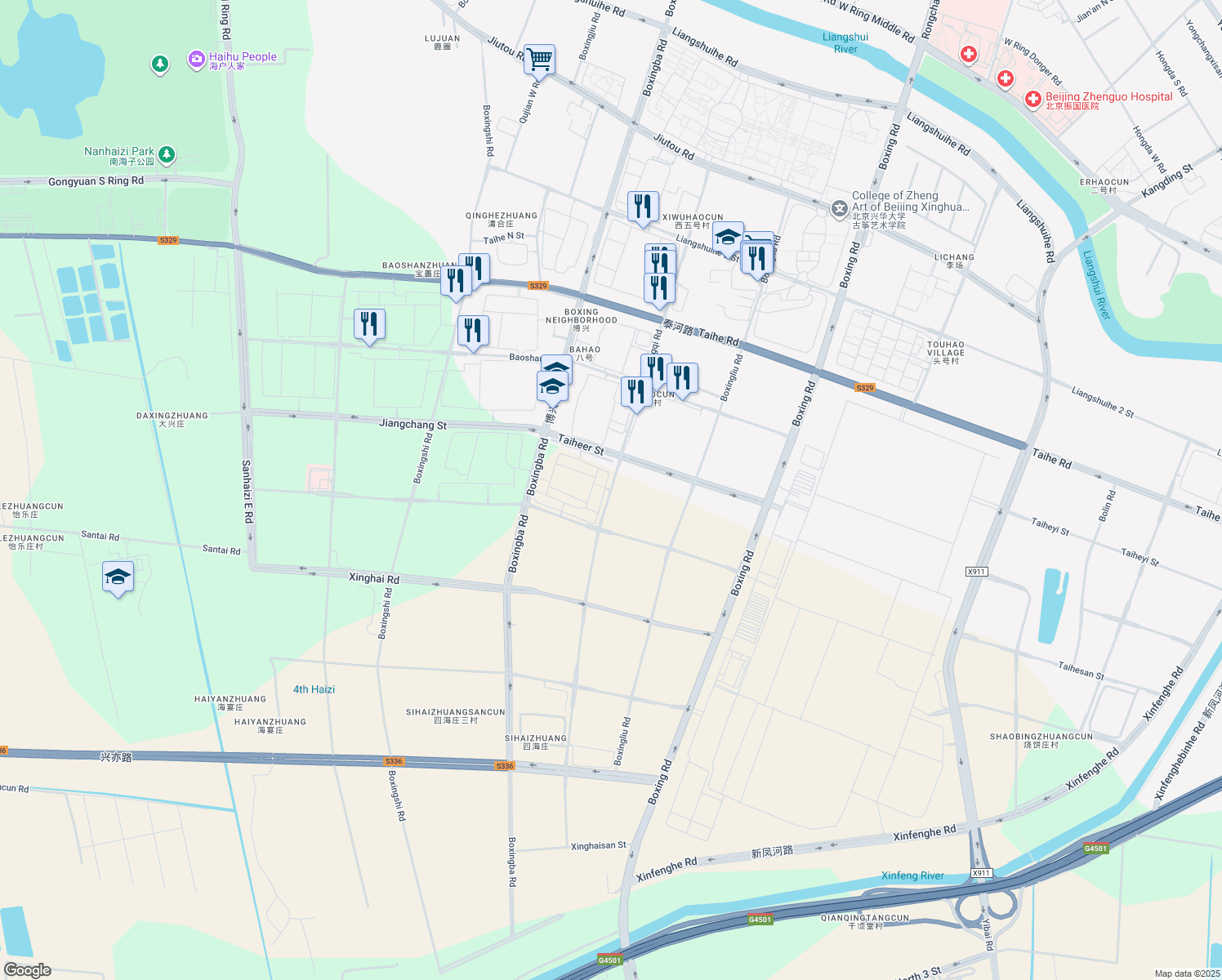 map of restaurants, bars, coffee shops, grocery stores, and more near in 