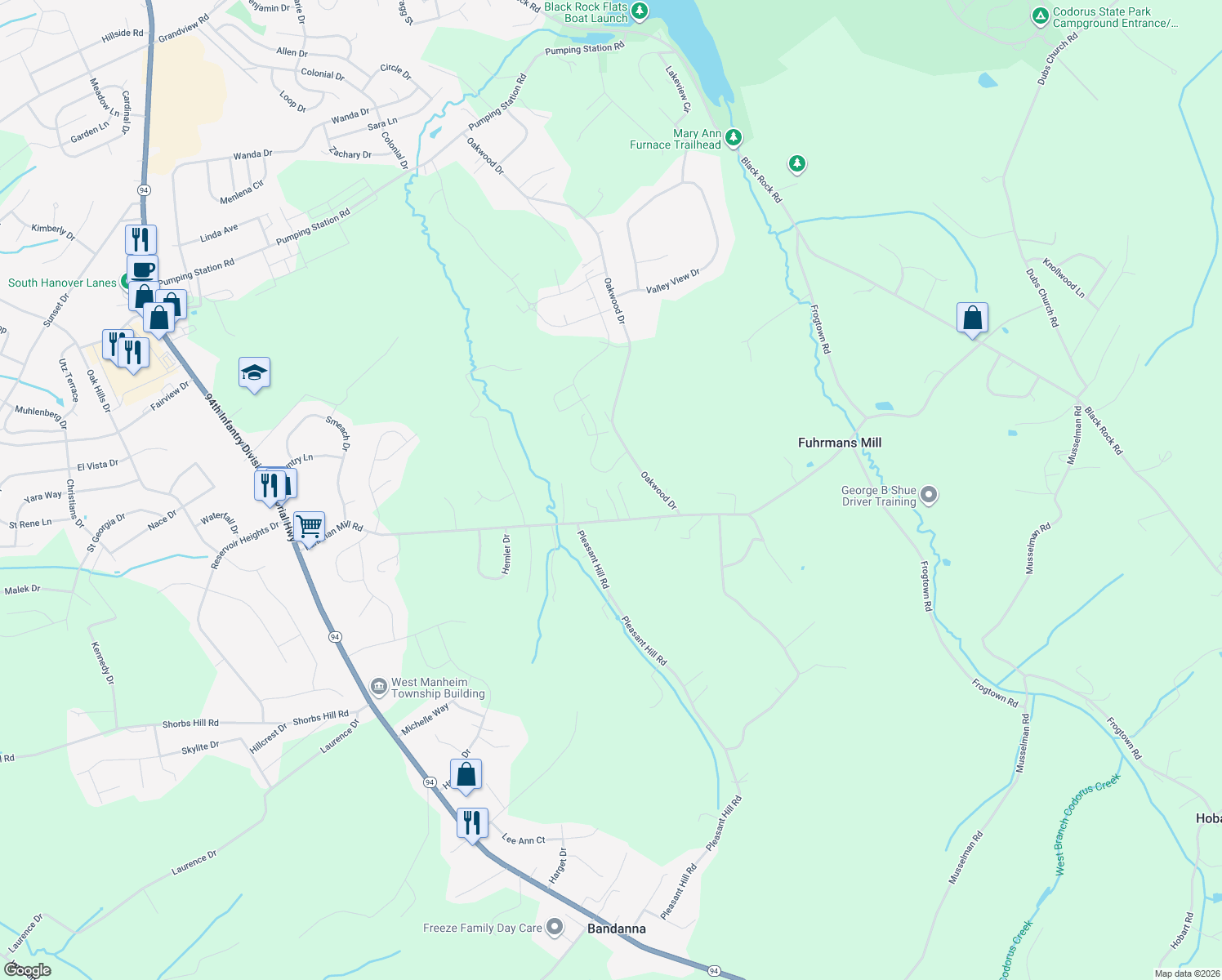 map of restaurants, bars, coffee shops, grocery stores, and more near 488 Fuhrman Mill Rd in Hanover