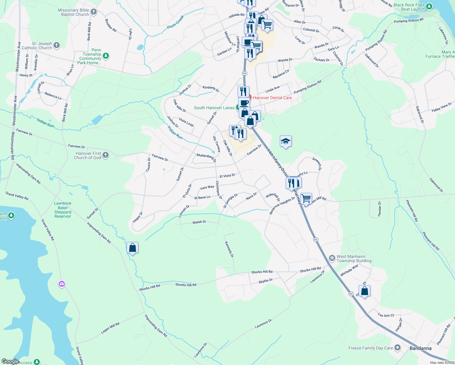 map of restaurants, bars, coffee shops, grocery stores, and more near 23 Yara Way in Hanover