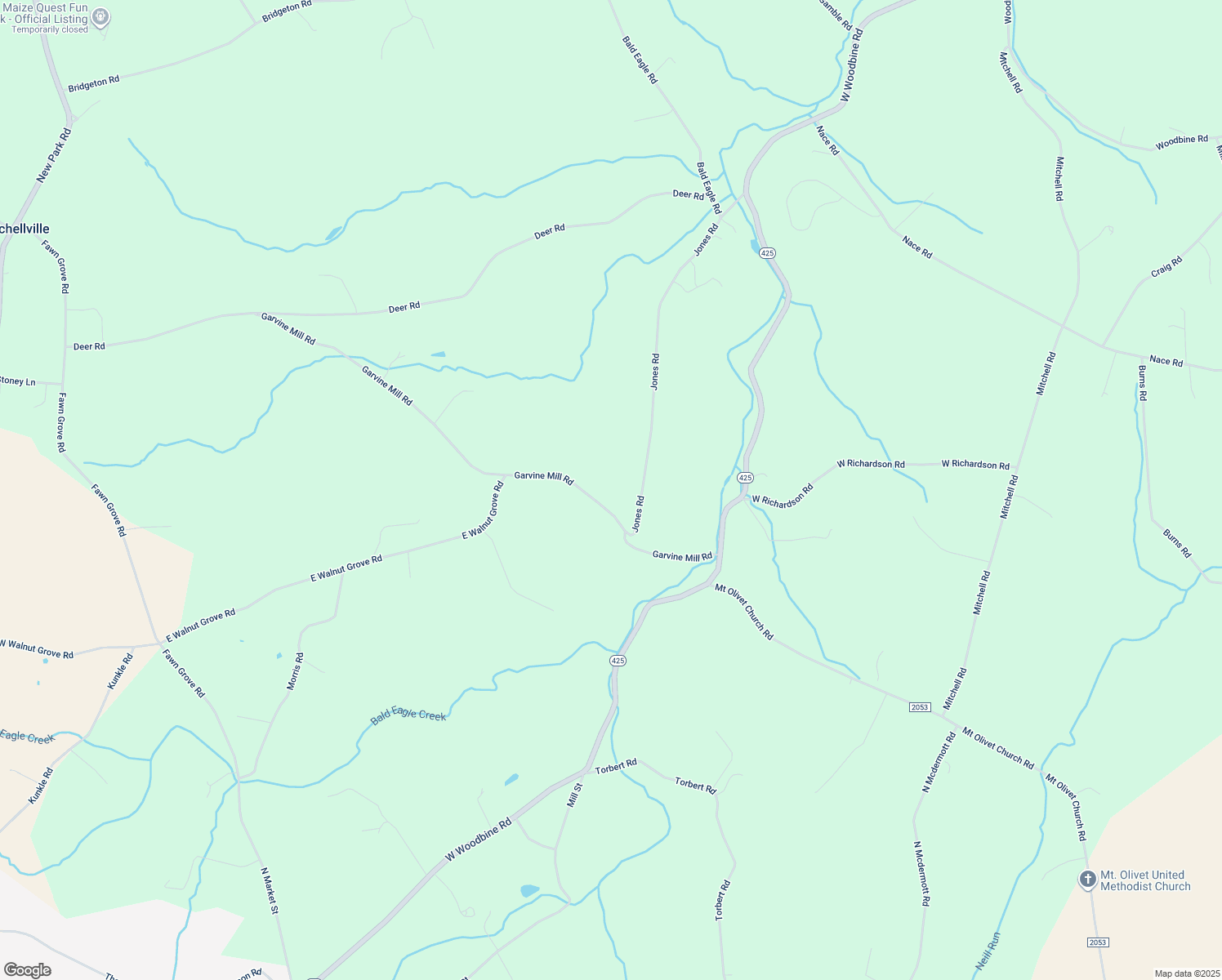 map of restaurants, bars, coffee shops, grocery stores, and more near 225 Garvine Mill Rd in Fawn Grove