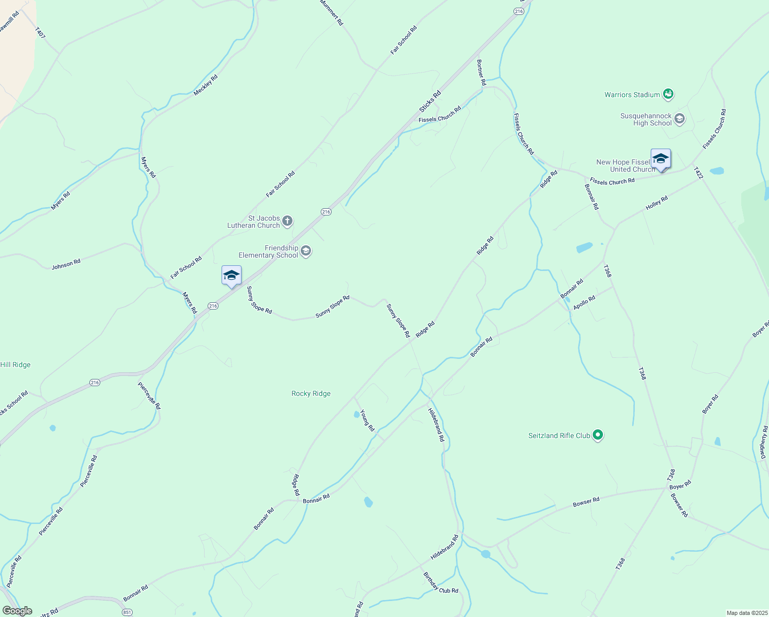 map of restaurants, bars, coffee shops, grocery stores, and more near 4494 Sunny Slope Rd in Glen Rock