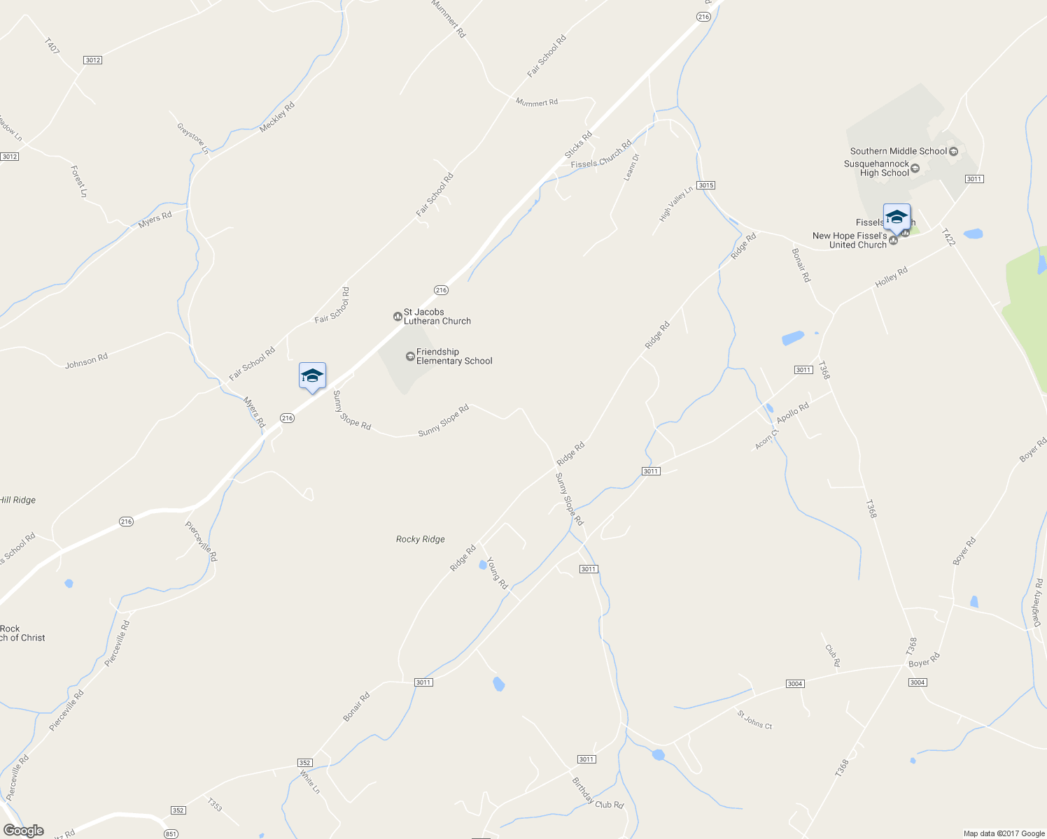 map of restaurants, bars, coffee shops, grocery stores, and more near 4494 Sunny Slope Rd in Glen Rock