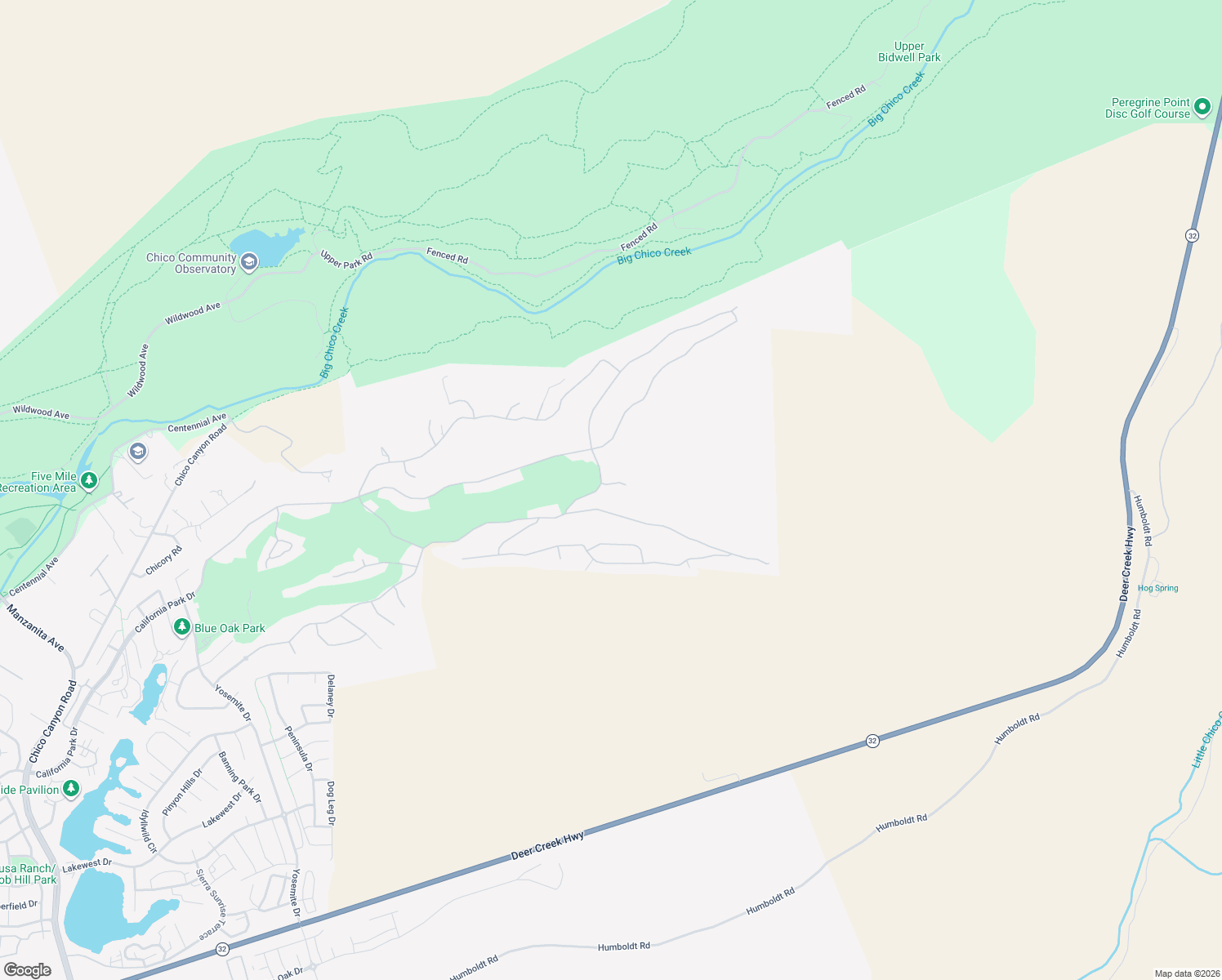 map of restaurants, bars, coffee shops, grocery stores, and more near 3463 Brook Valley Commons in Chico