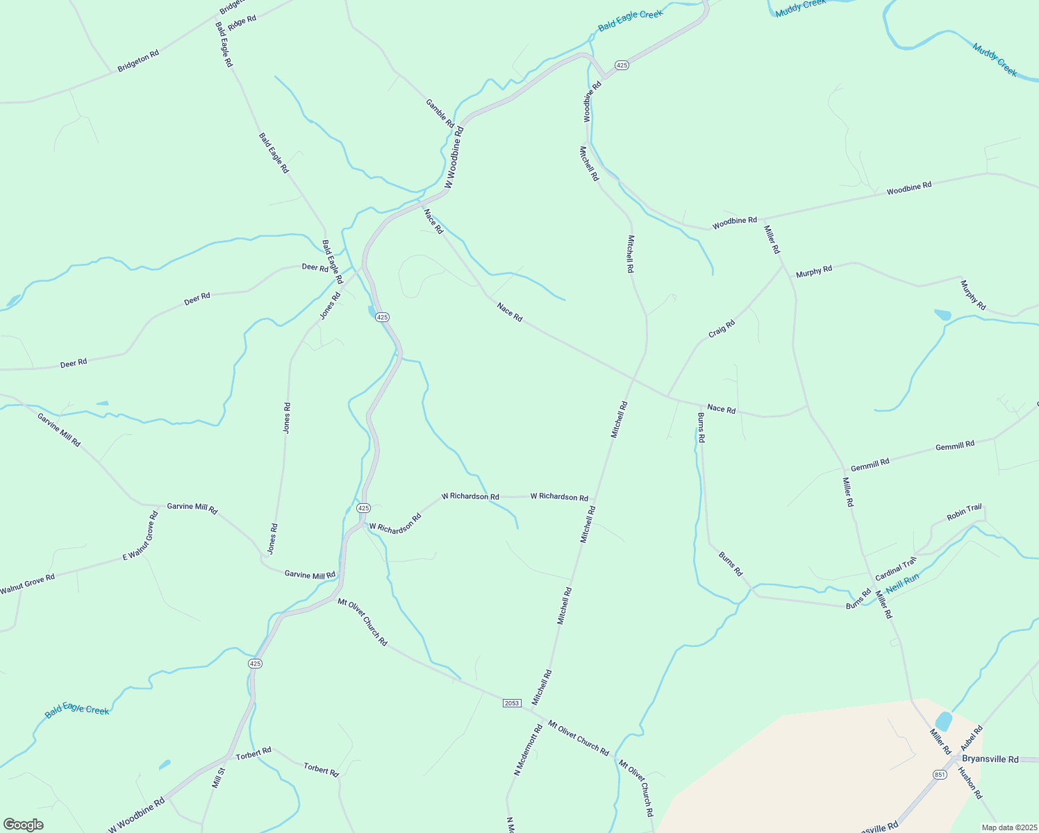 map of restaurants, bars, coffee shops, grocery stores, and more near 347 West Richardson Road in Airville