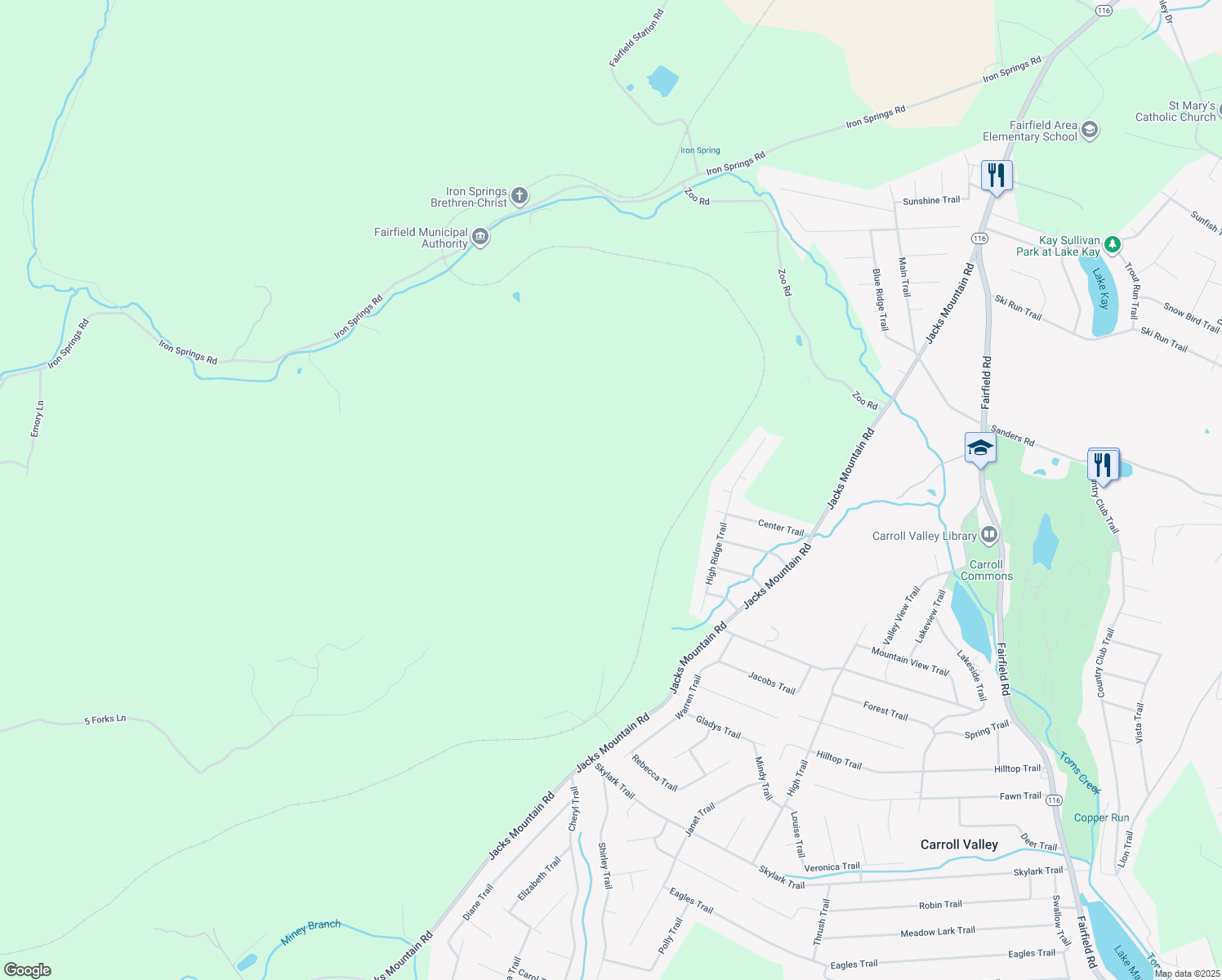 map of restaurants, bars, coffee shops, grocery stores, and more near in Adams County