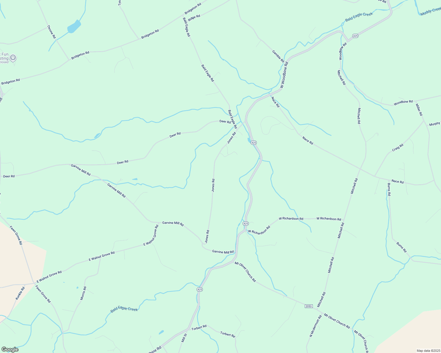 map of restaurants, bars, coffee shops, grocery stores, and more near 295 Jones Rd in Fawn Grove