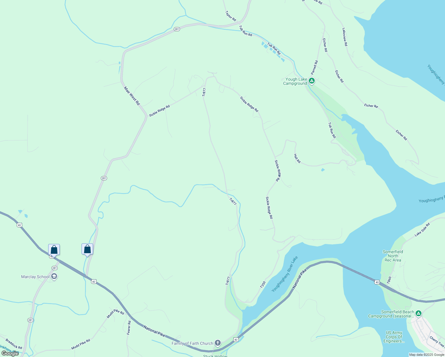 map of restaurants, bars, coffee shops, grocery stores, and more near 387 Dark Hollow Road in Confluence