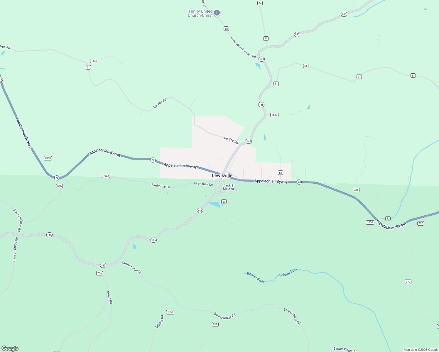 map of restaurants, bars, coffee shops, grocery stores, and more near 46089 Ohio 145 in Lewisville