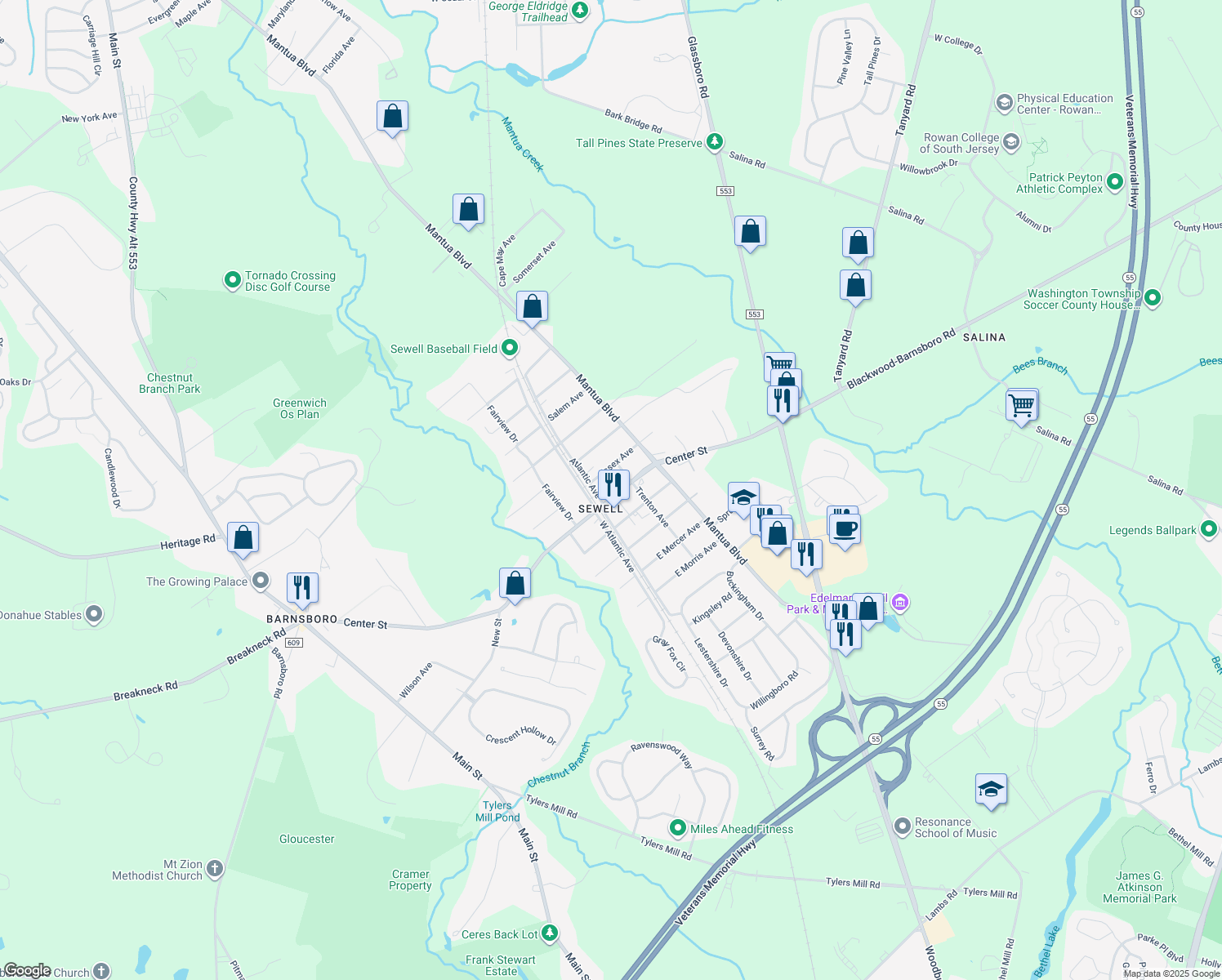 160172 Center Street, Mantua Township NJ Walk Score